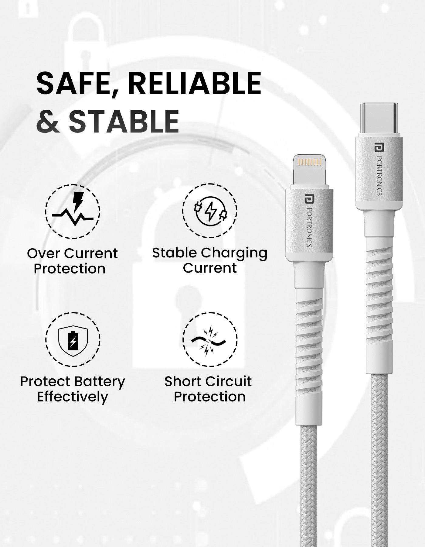 Portronics Konnect B Micro USB Nylon Quick Charging Cable