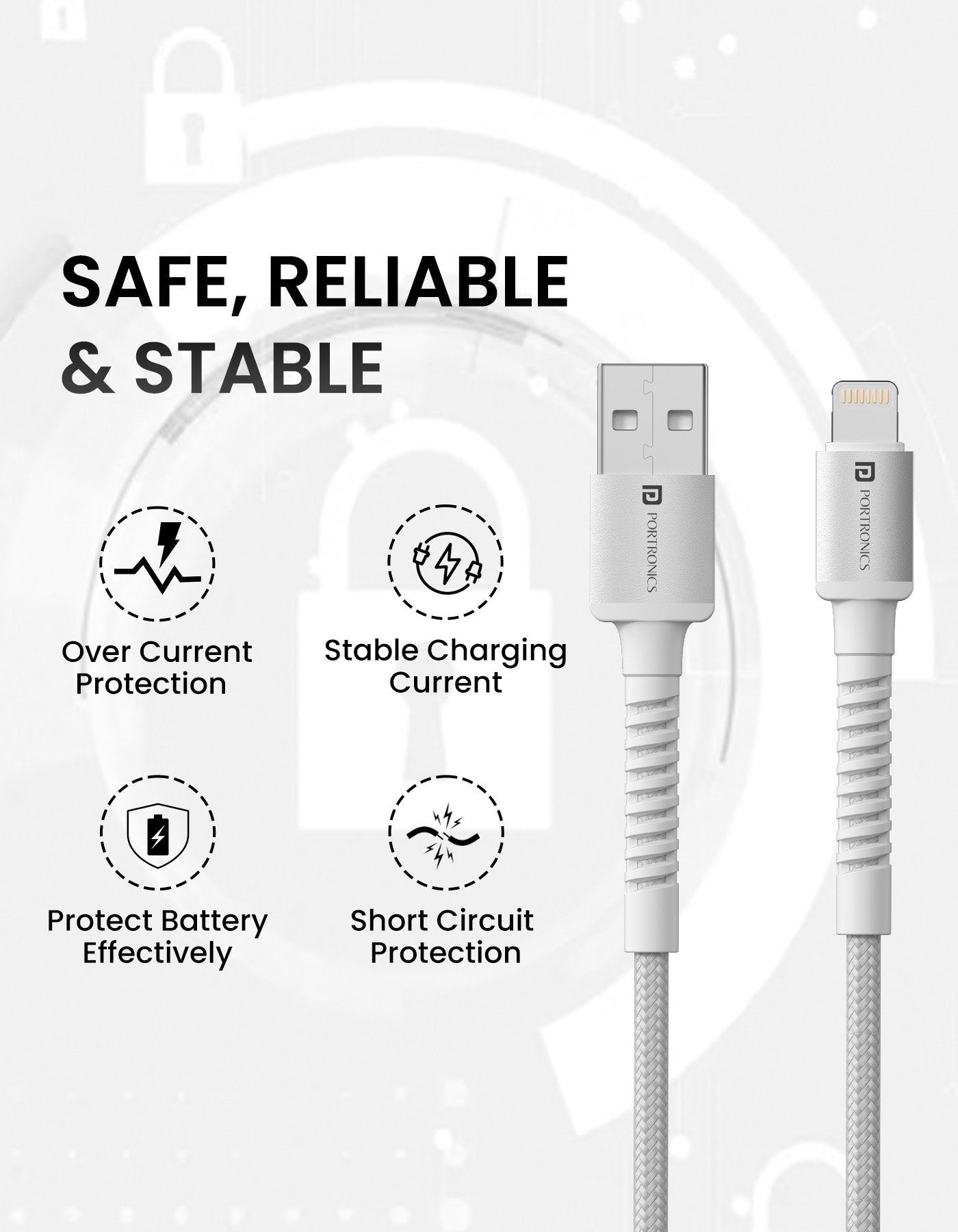 Portronics Konnect B Micro USB Nylon Quick Charging Cable