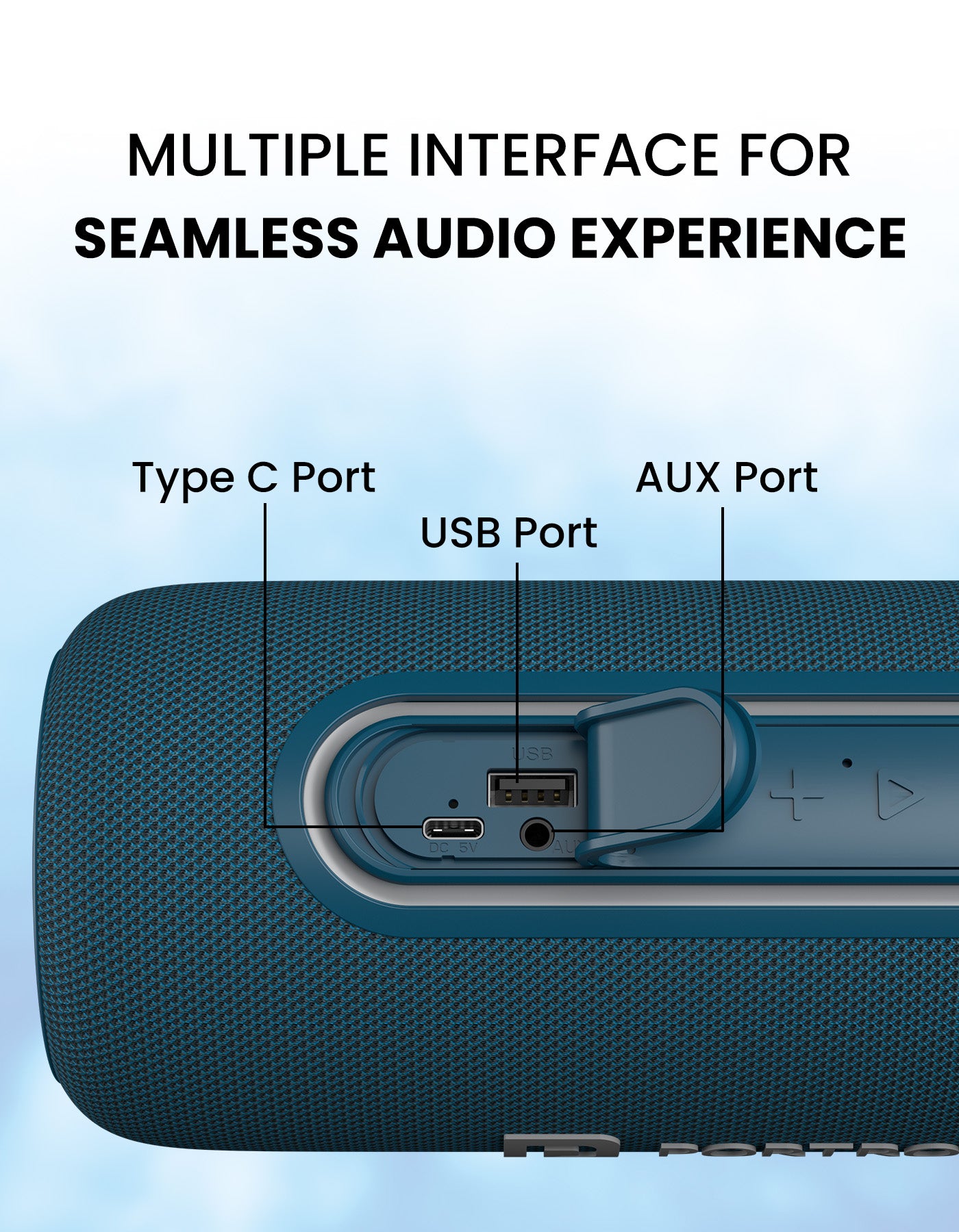 Portronics Resound 2 bluetooth speakers with mic for iOS & Android 15w speaker