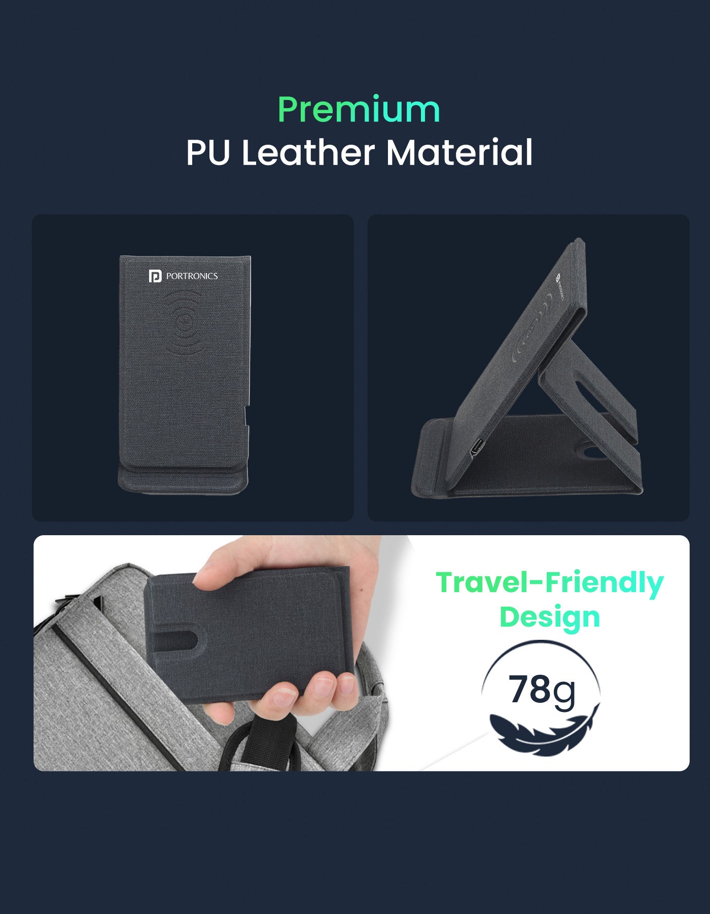 Buy travel friendly Portronics Freedom Fold Foldable wireless charging pad