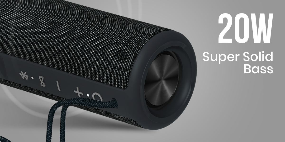 Portronics Breeze Plus True bluetooth speaker| Portable Wireless speaker with AUX and 20W super solid base