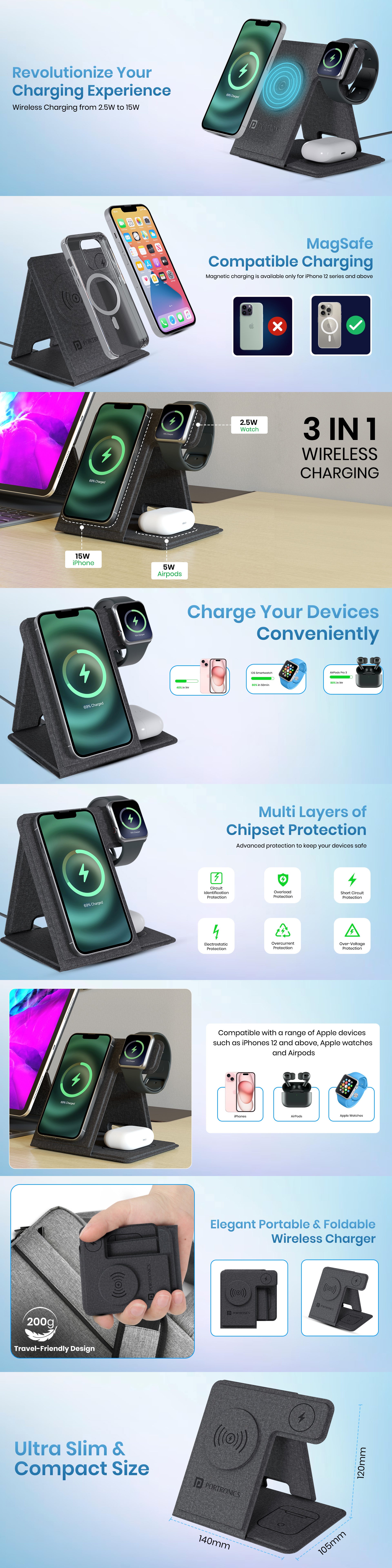 Portronics Freedom Fold wireless phone charger