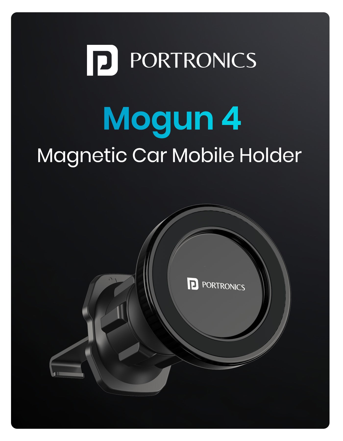 Portronics Mogun 4 magnetic car Phone holder with 360 degree rotation