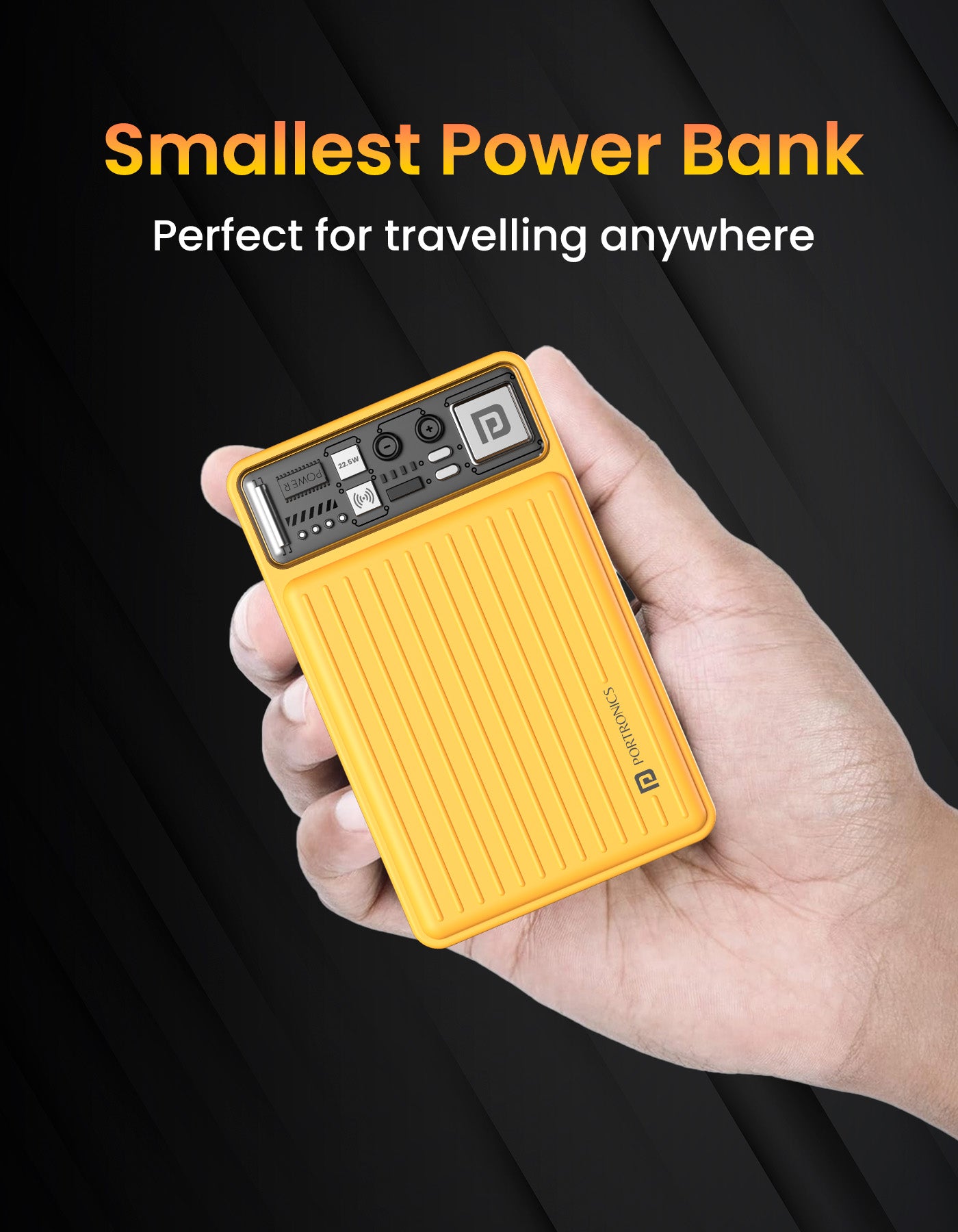 Portronics luxcell wireless 10k 10000mah Power bank with 22.5w fast pd charging