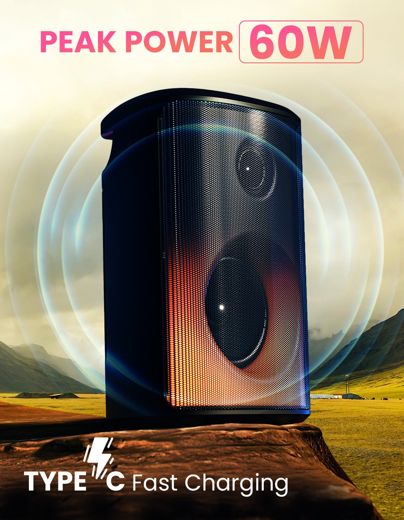 Portronics Dash 8 60 watt hd sound wireless bluetooth speaker with Led light
