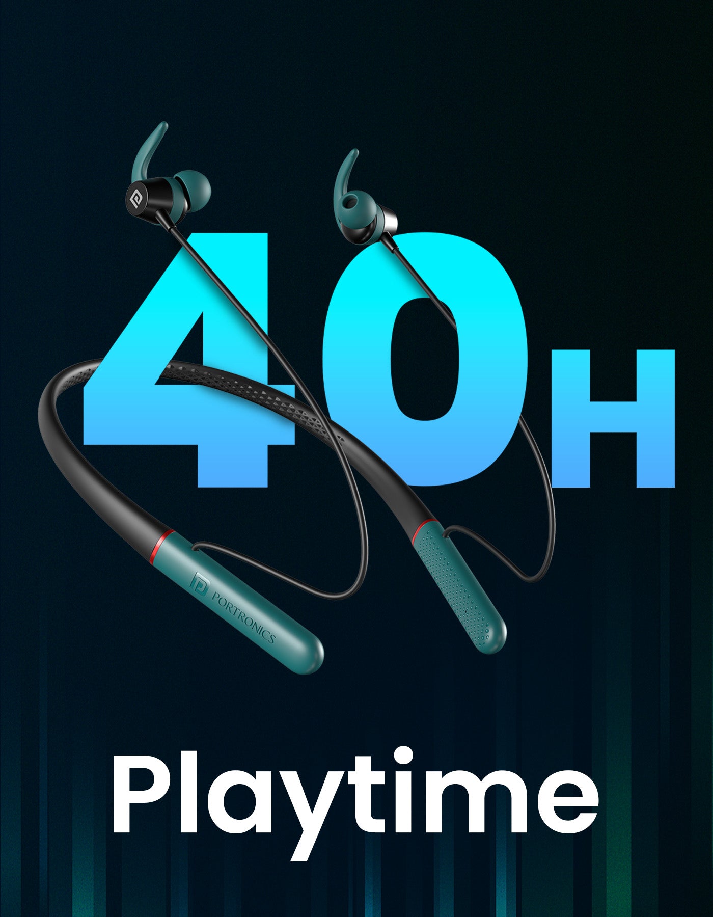 Portronics Harmonics X2 neckband with 40hr playtime Wireless headphone | Portronics Headphones portronics bluetooth earphones