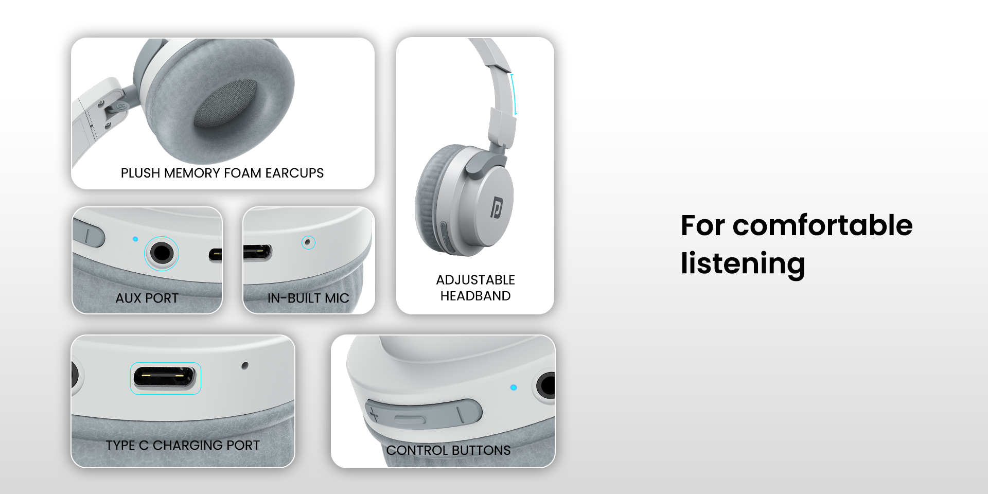 Headphones for comfortable listening