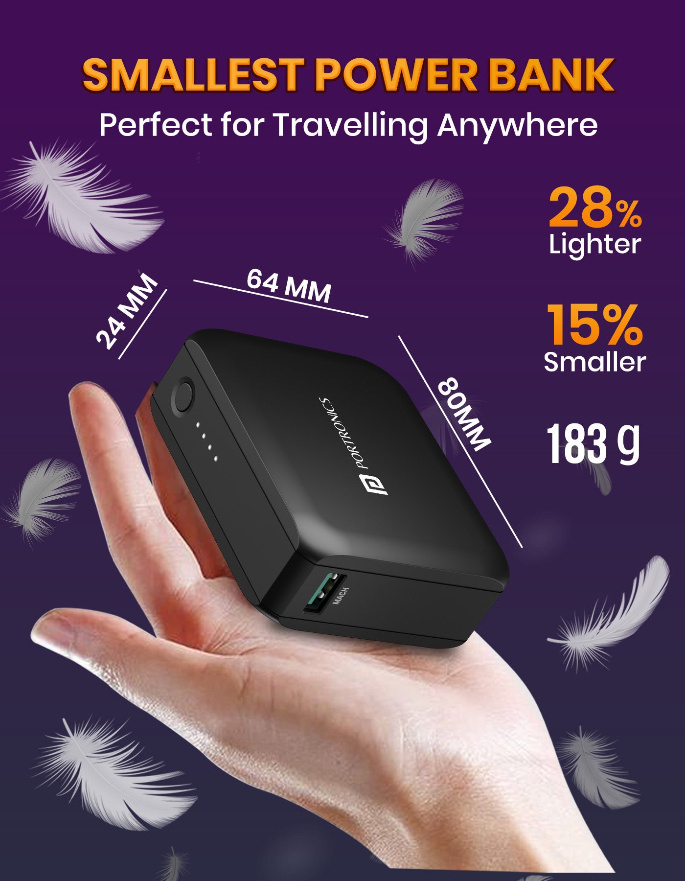 Portronics PowerPulse 30  Power Bank| pocket Power Bank | 10000mah power bank