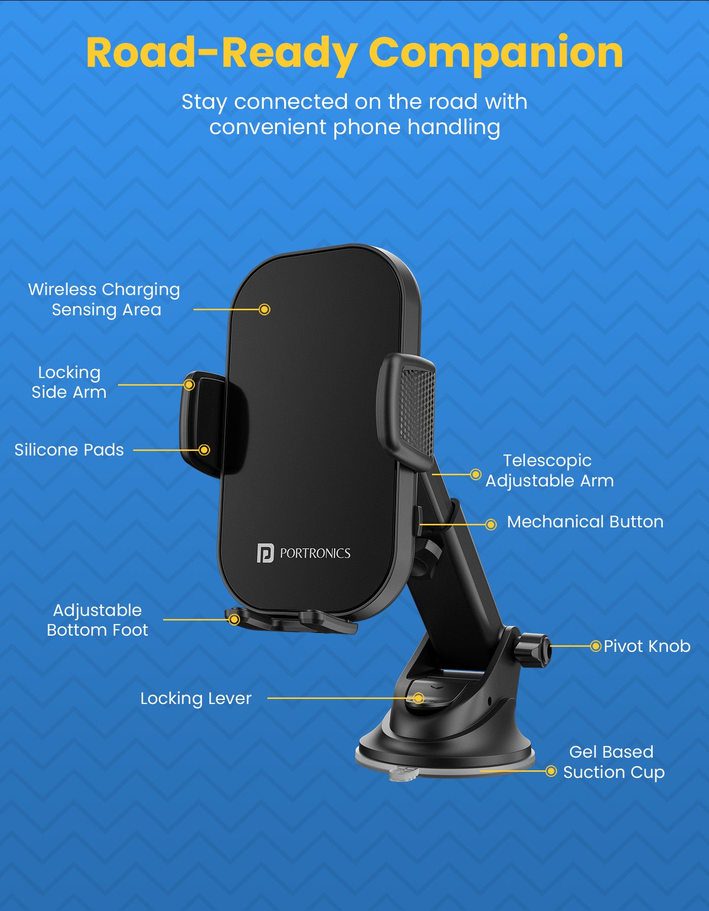 Portronics Clamp 3 smartphone holder has multiple features