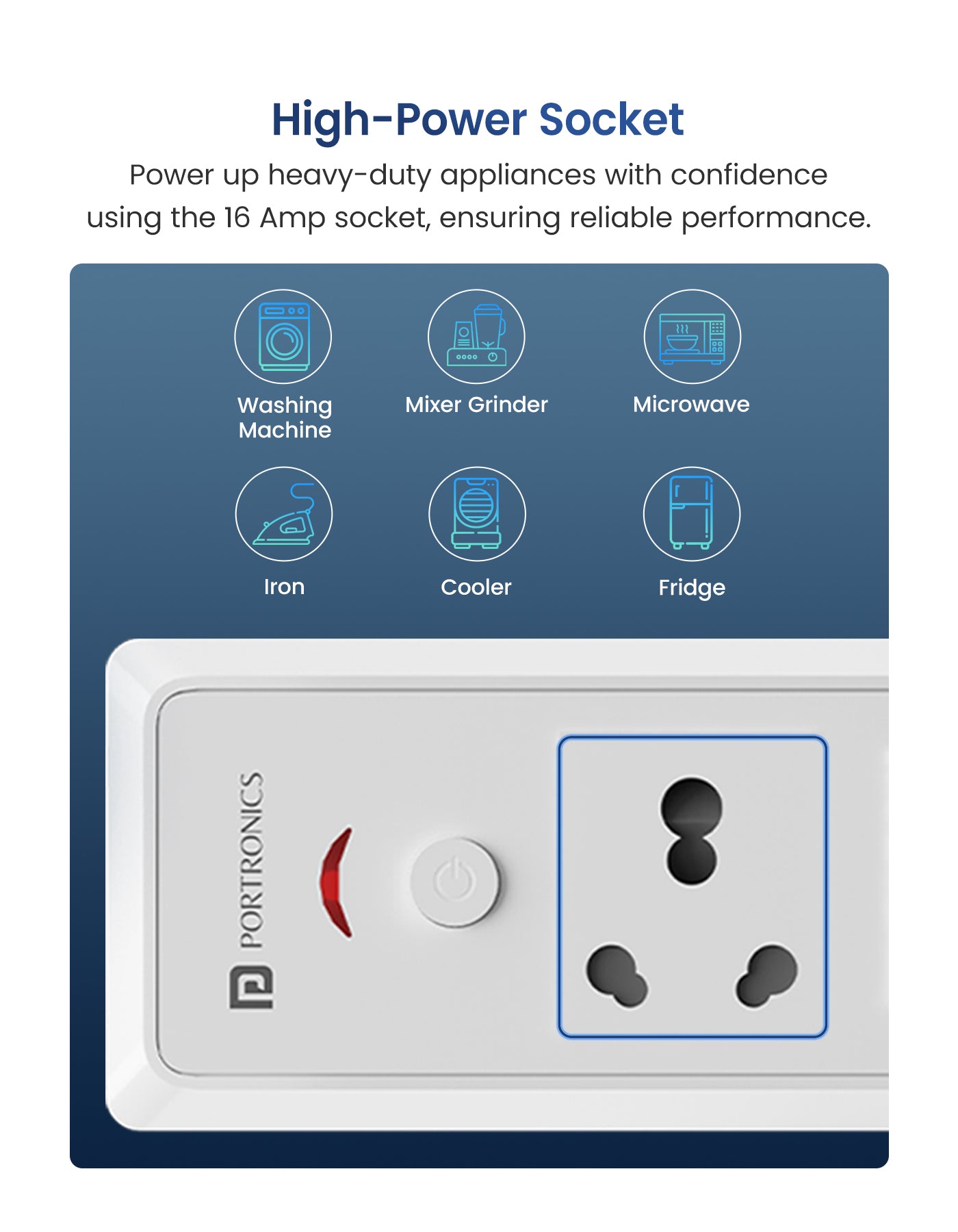 Portronics Power Plate 17 Power Extension Board| extension board for wall