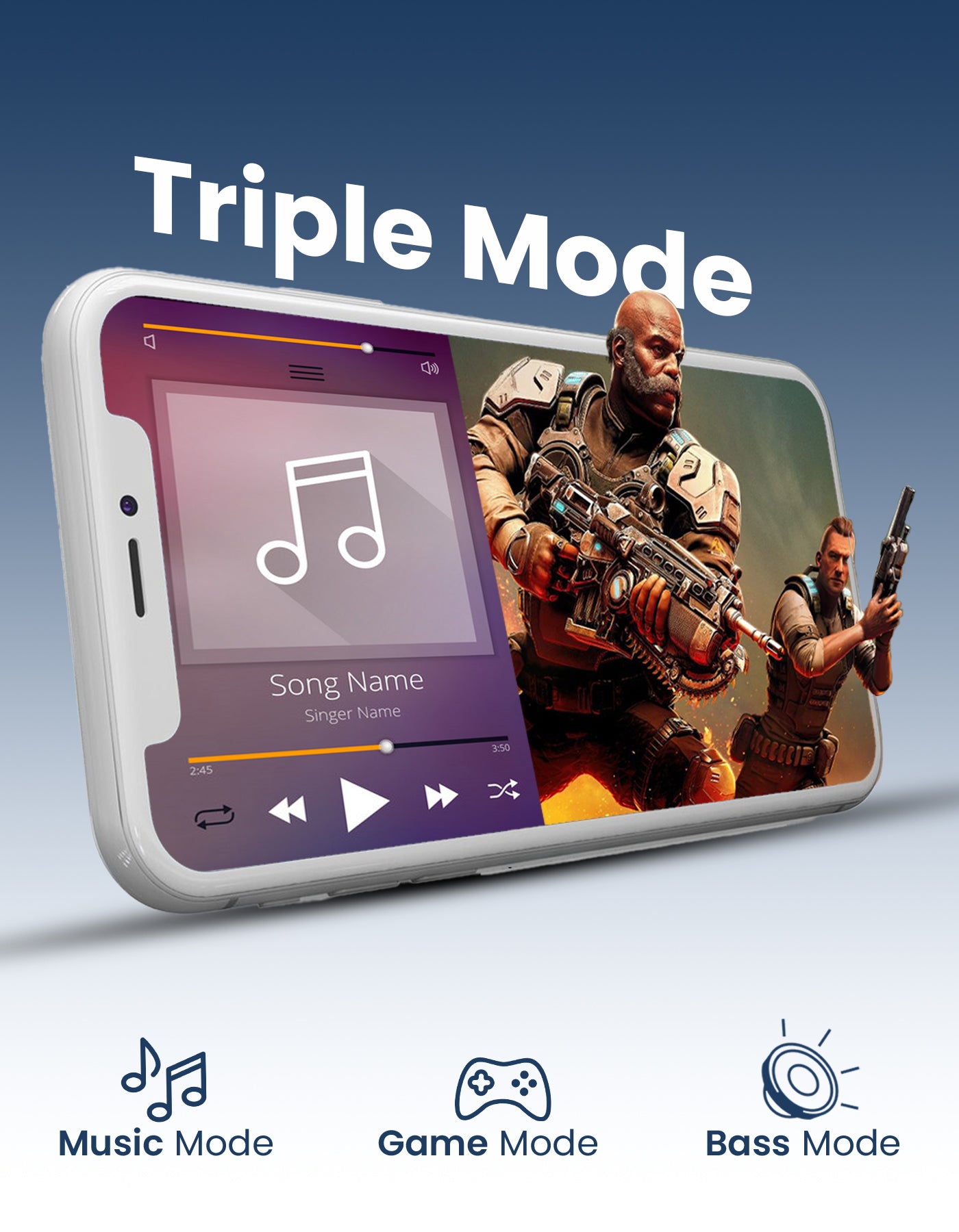 triple music mode wireless earbuds |wireless earphones with sweatproof