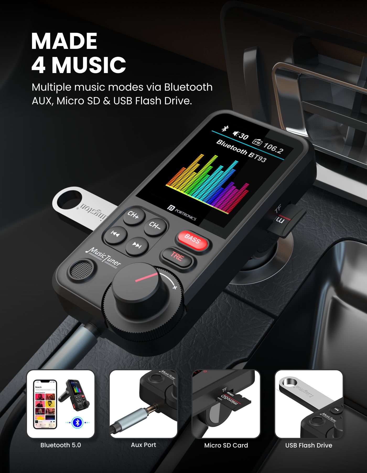 car bluetooth device for music system