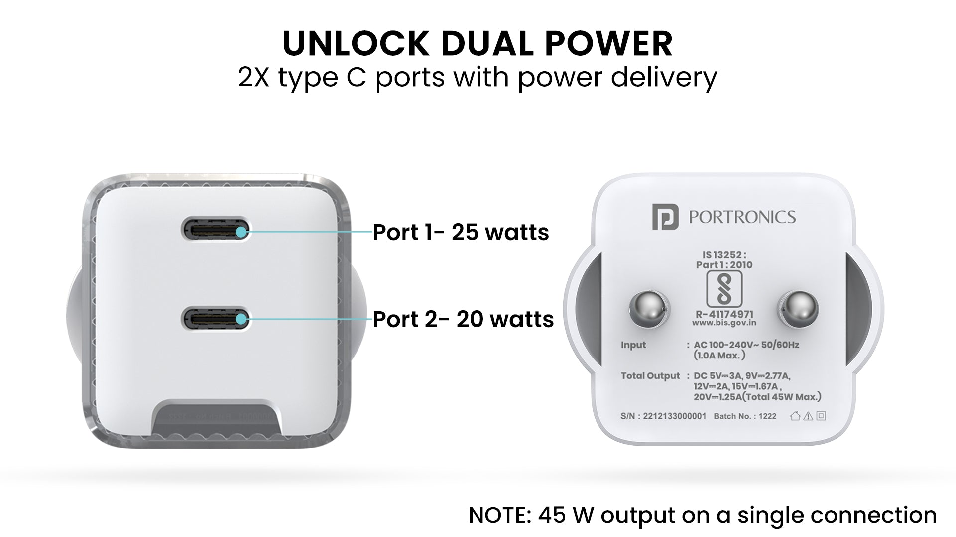 Adapto 4 - 20W Type-C PD Charger/Adapter with Fast Charging