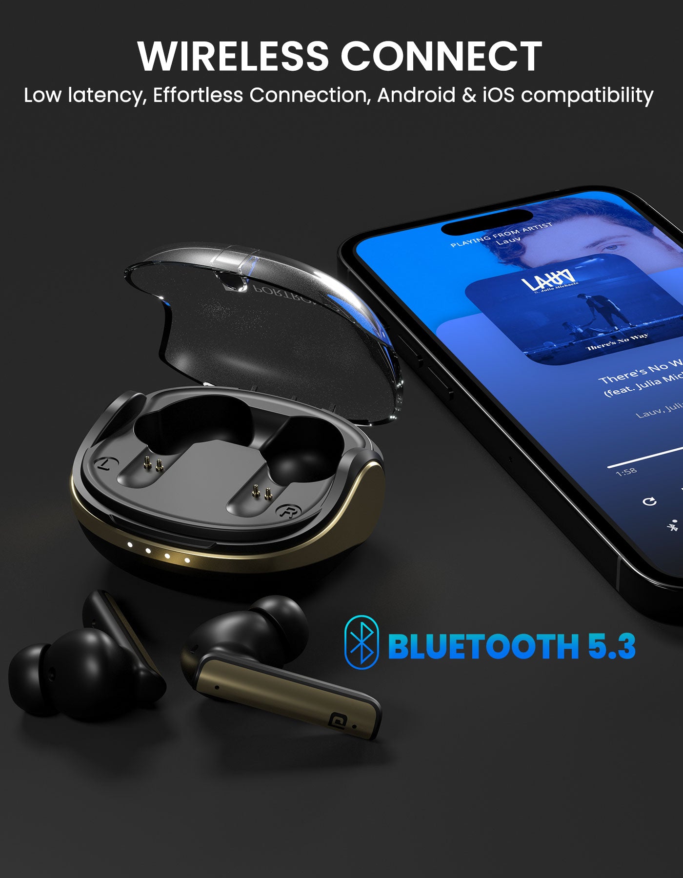 Portronics Harmonics Twins S5 Bluetooth Earbuds with LED display