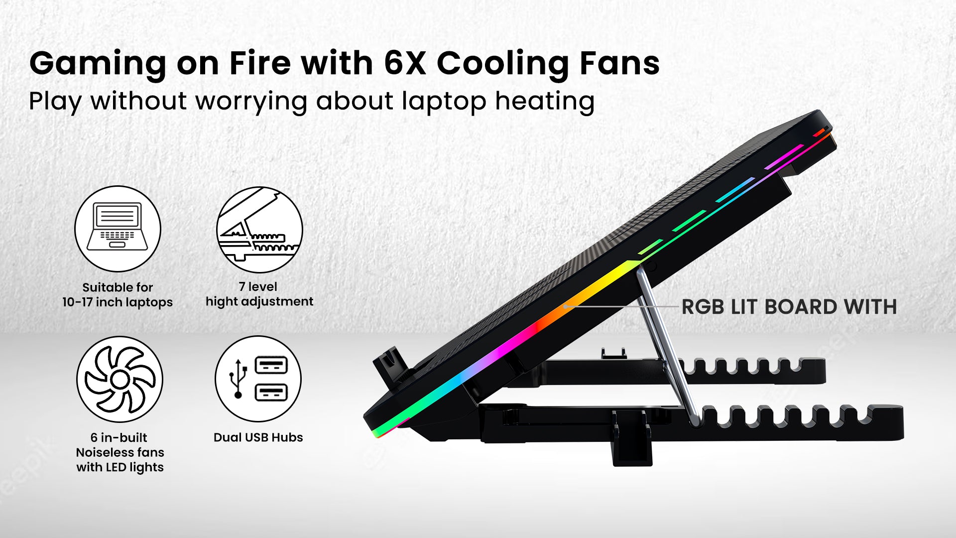 Portronics My Buddy Air Cooling Pad : Portable & Adjustable Laptop Stand carry laptop up to 17 inches