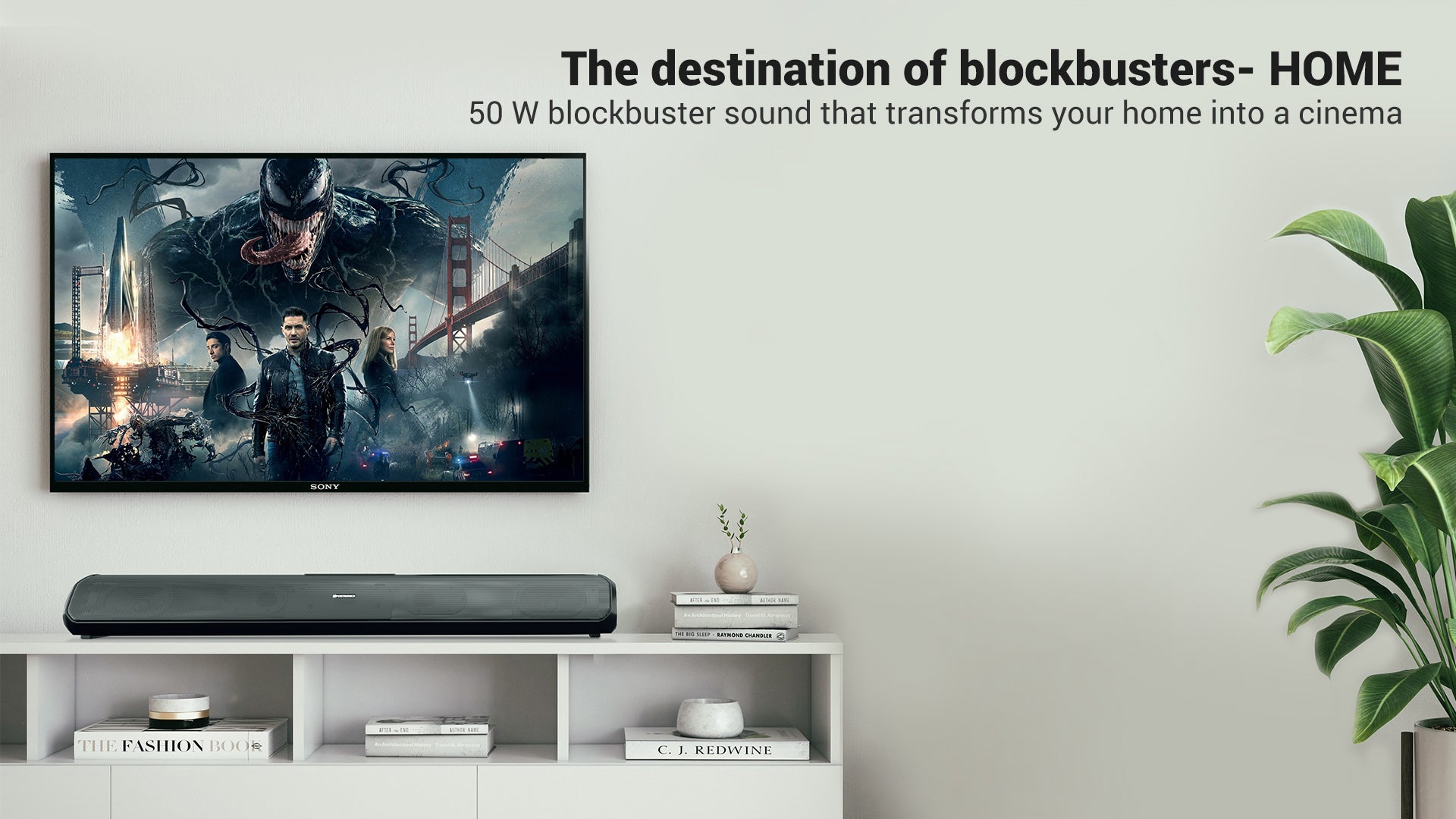 Portronics 50 W blockbuster sound that transforms your home into a cinema.