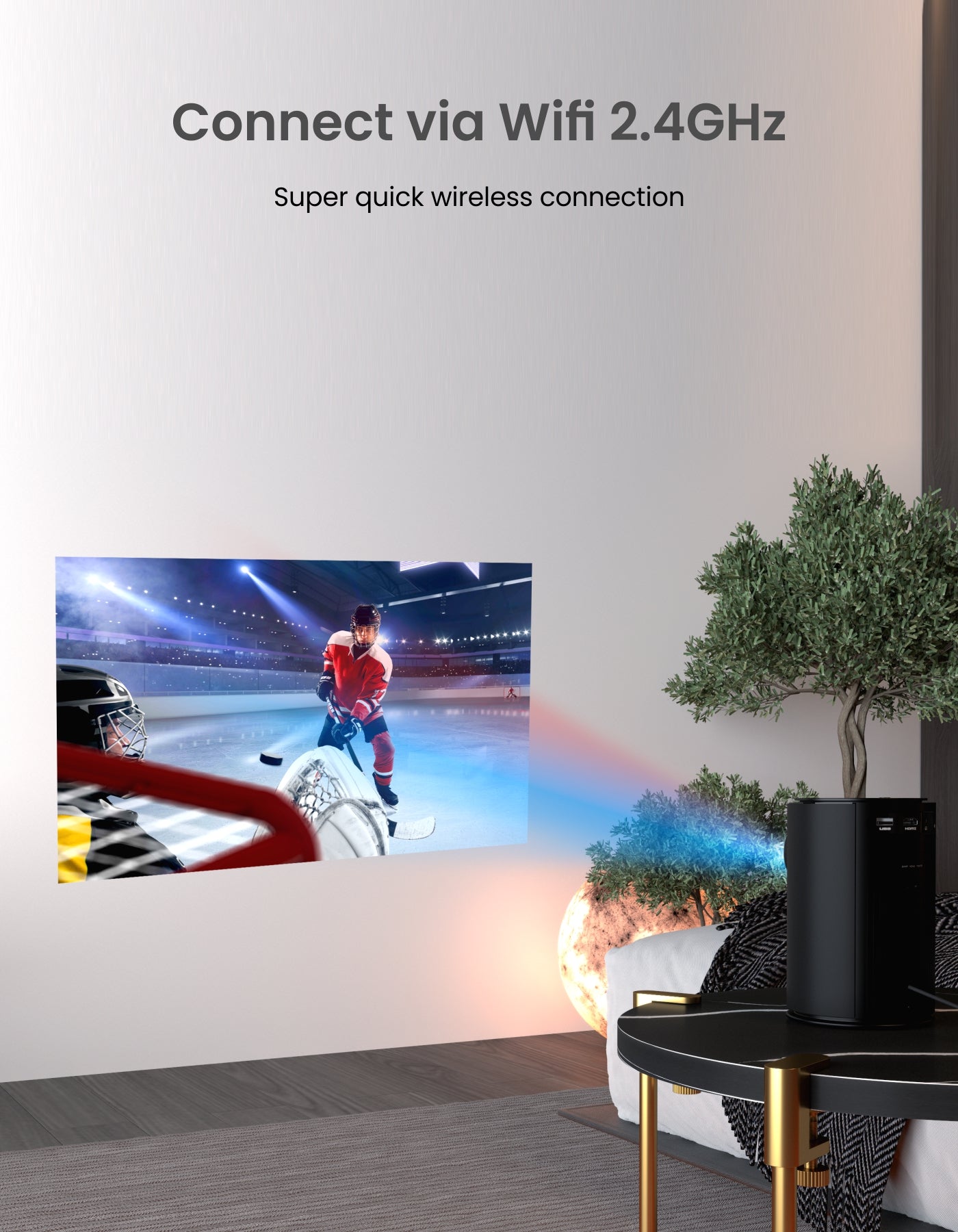 Portronics Beem 410 mini projector for home comes with flexible screen size option for creating ideal viewing experience| Buy mini wi-fi projector for home at best price