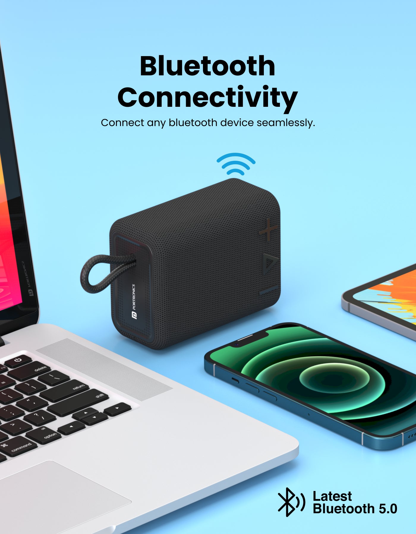 Easy to connect with all devices portronics BREEZE4 portable speaker