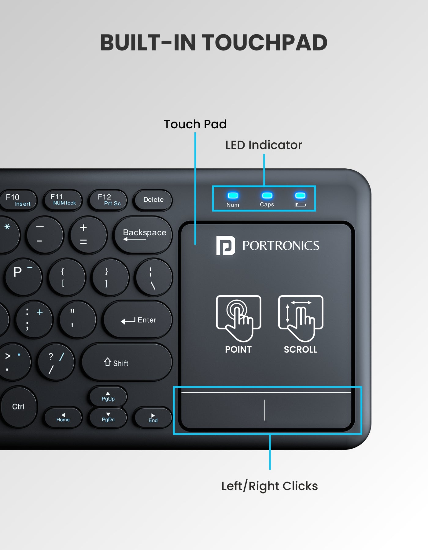 Portronics Bubble pro Wireless keyboard | no tangle no noise wireless keyboard for laptop
