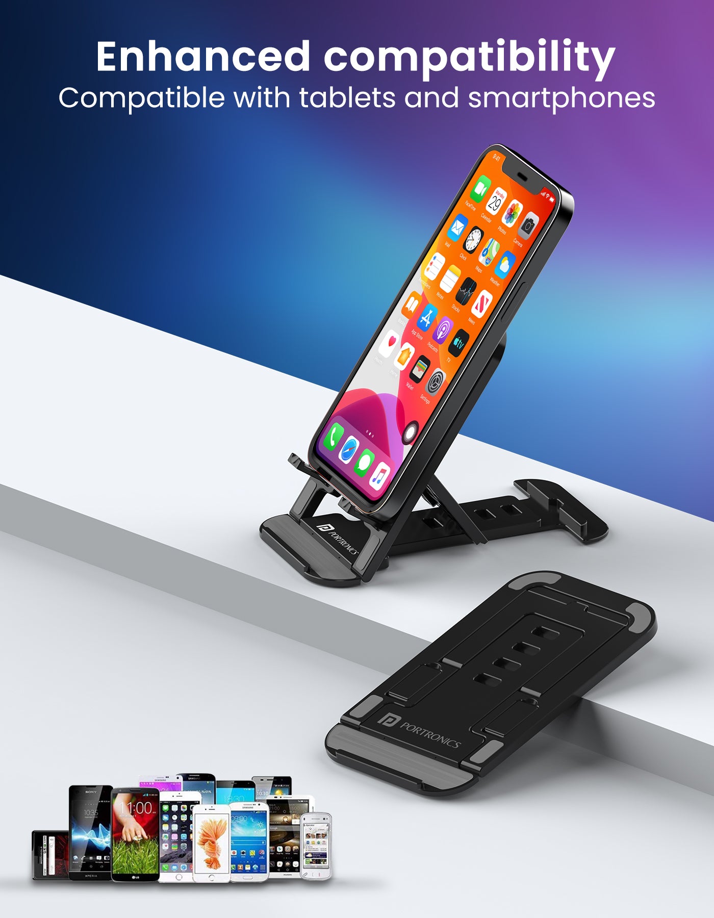 ABS meatalic body on Portronics Modesk 100 Phone | Mobile Stand/Holder