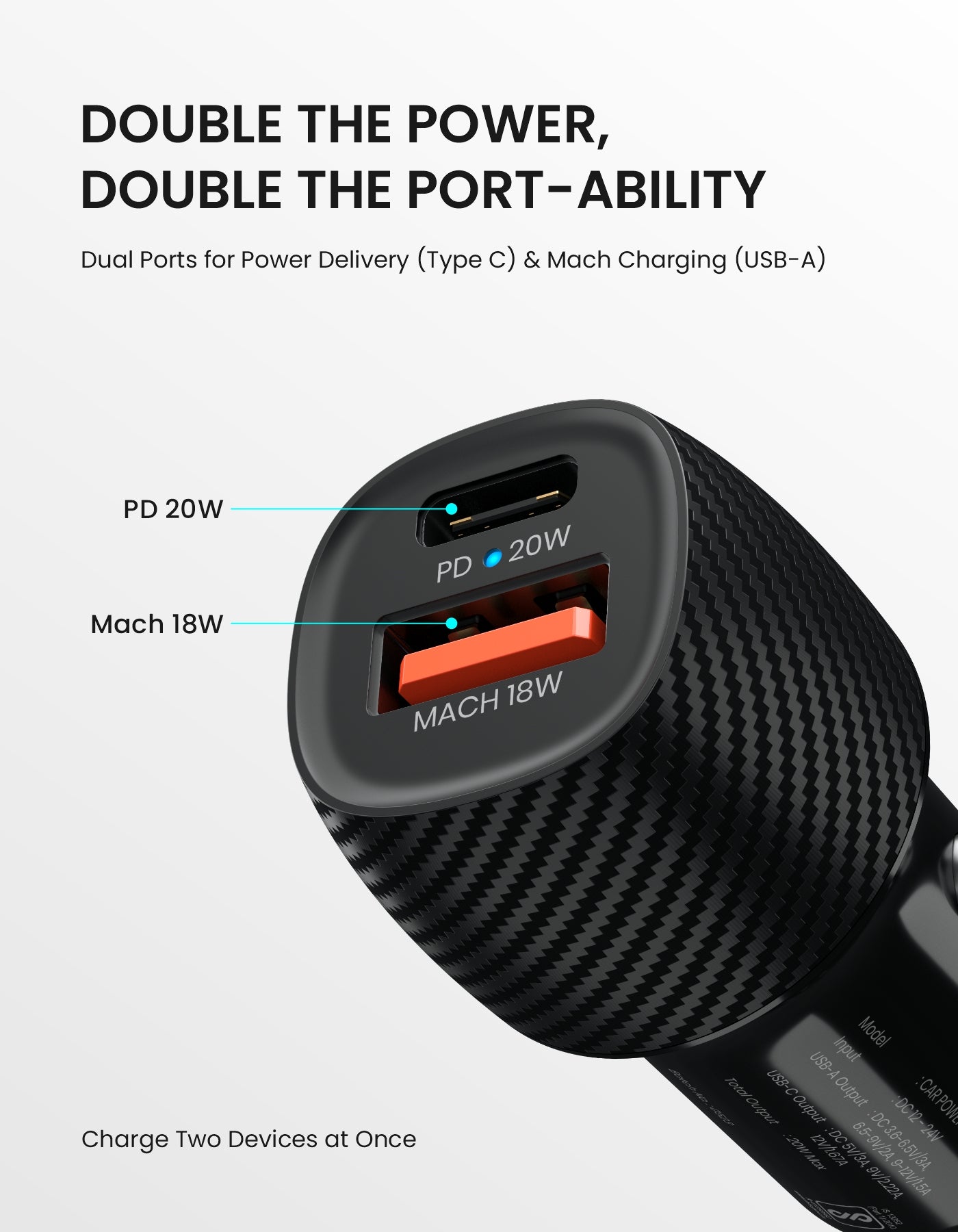 Portronics Car Power 16 - a fast car charger with dual USB ports