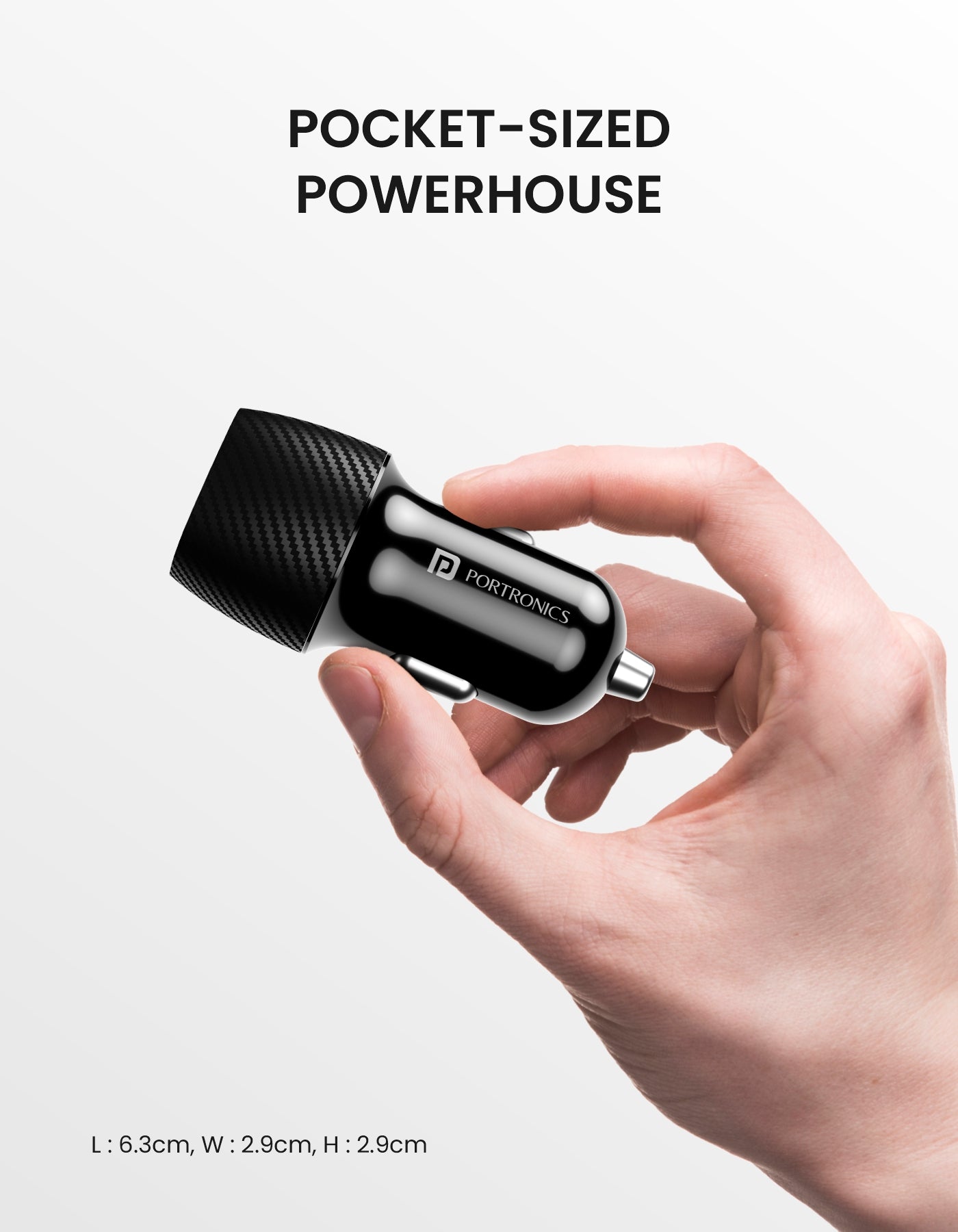 Portronics Car Power 16 car charger with 3 USB ports Lightweight at 50 grams becomes super easy to carry