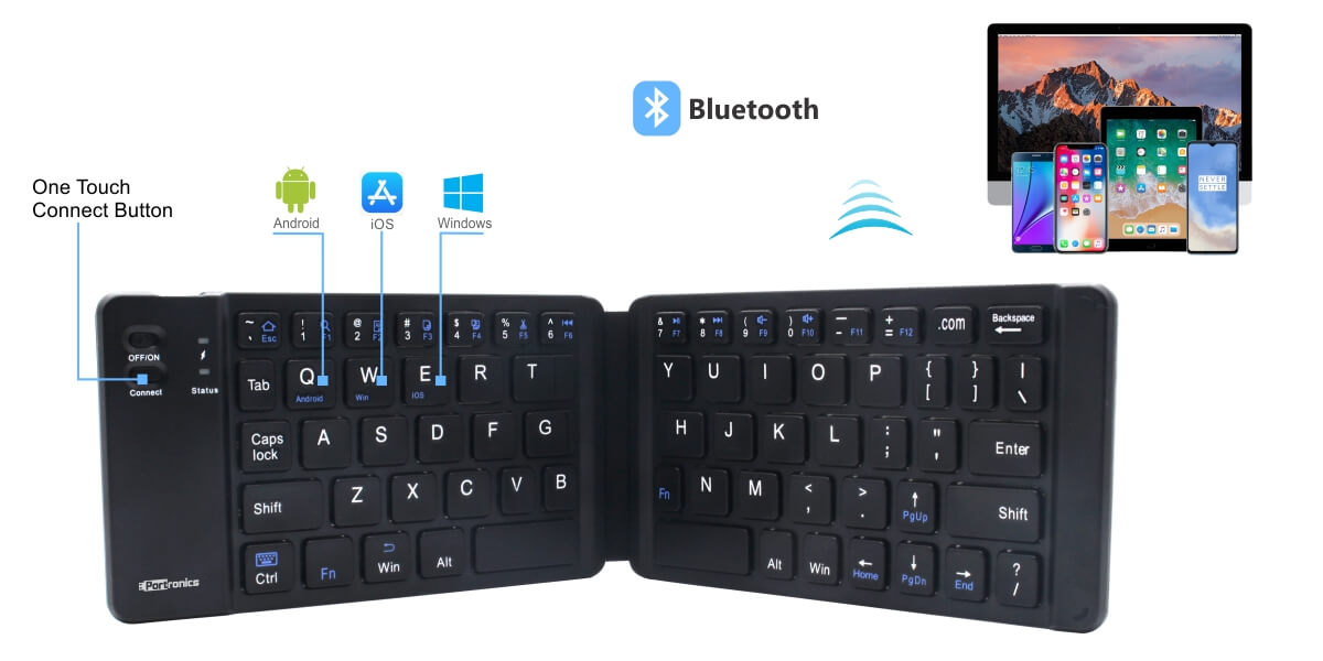 Portronics Chicklet Pocket Friendly Wireless Keyboard with buttons| online laptop keyboard