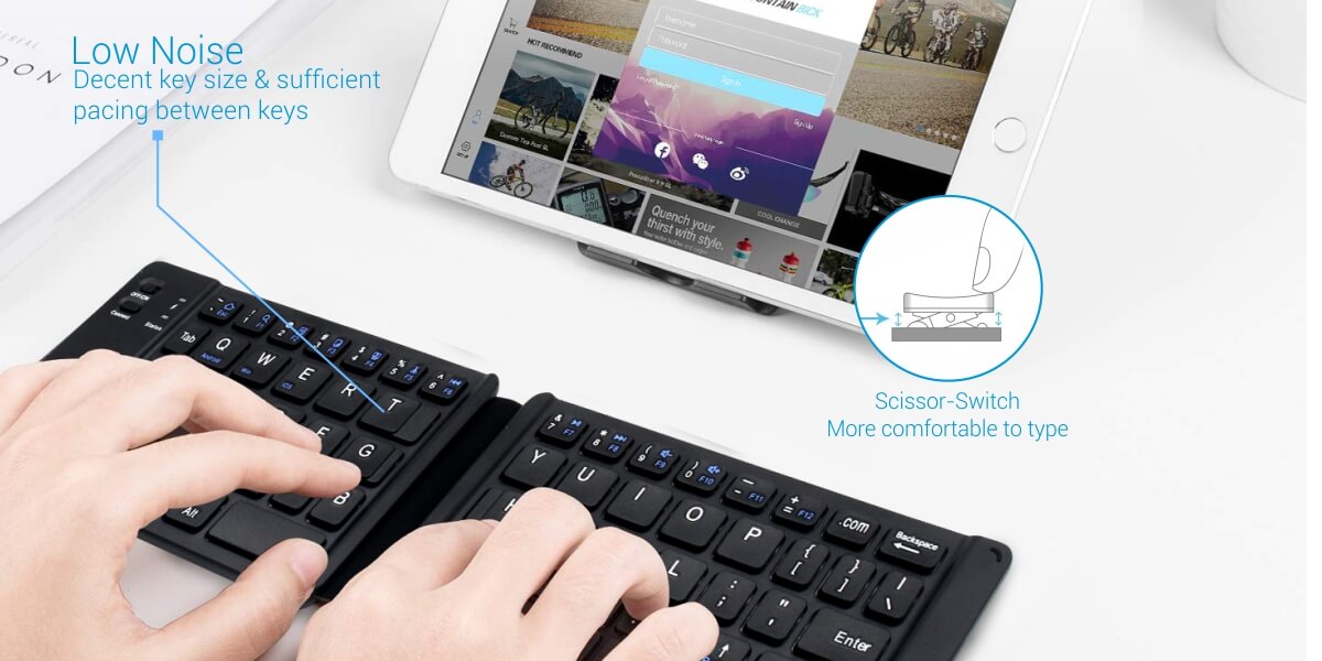 Portronics Chicklet Pocket Friendly Wireless Keyboard low noise of buttons