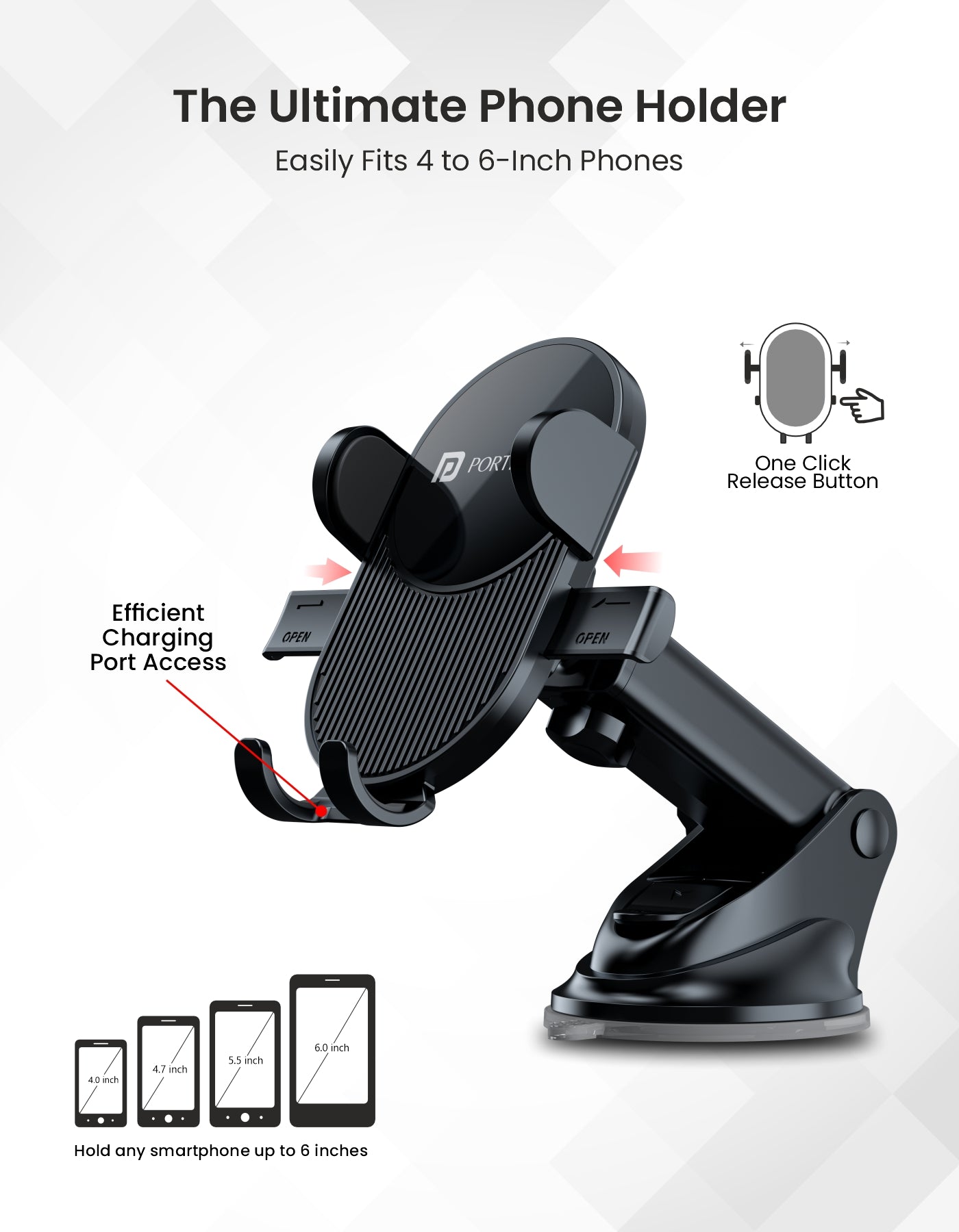 Portronics Clamp M3 Universal Car Mobile Holder at Best Prices multi angles devices