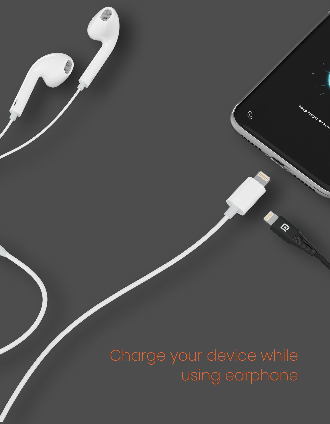 Portronics Conch 40: Wired Earphones with 8 Pin Charging Port