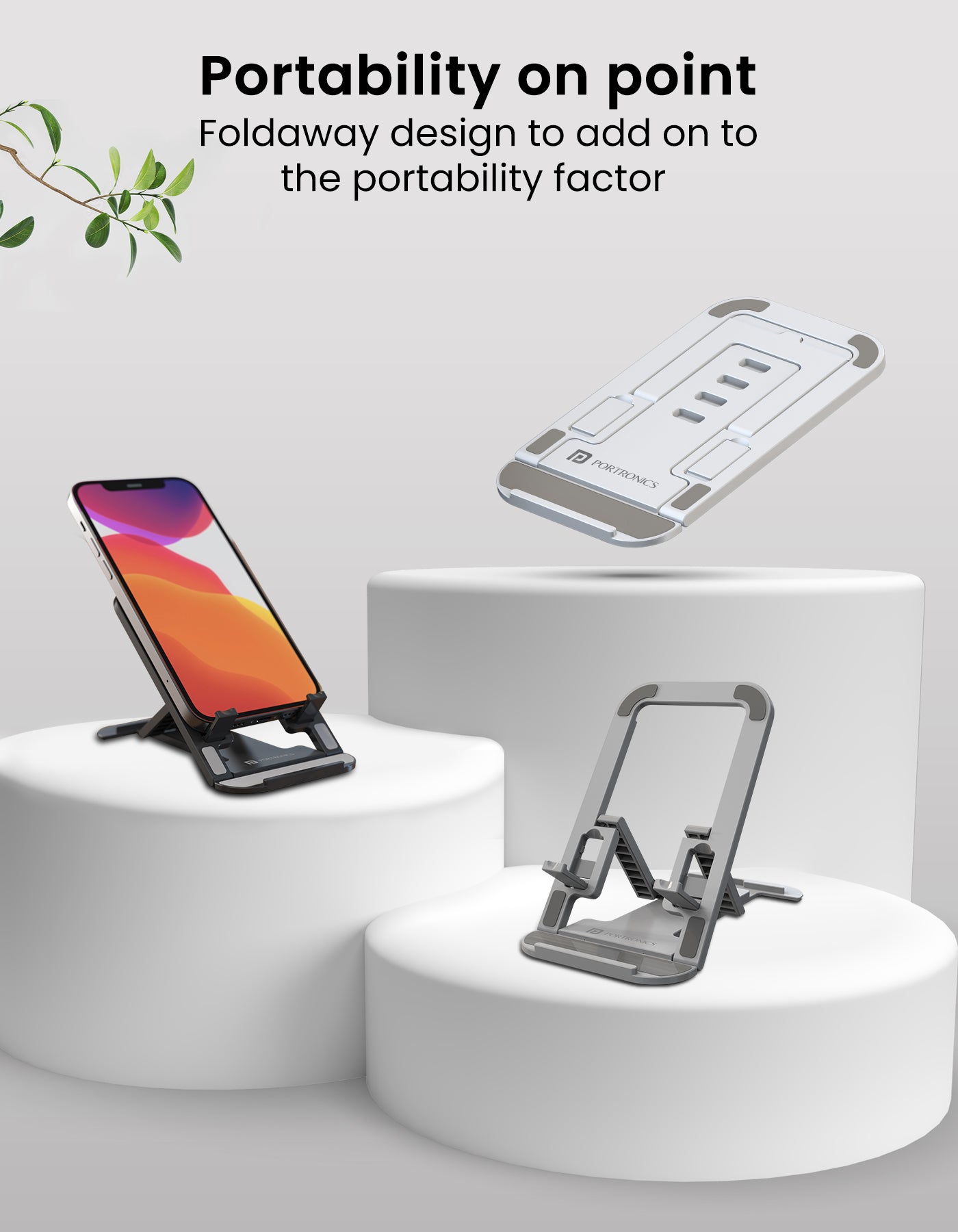 Portronics Modesk 100 Phone holder | Mobile Stand/Holder easy to use