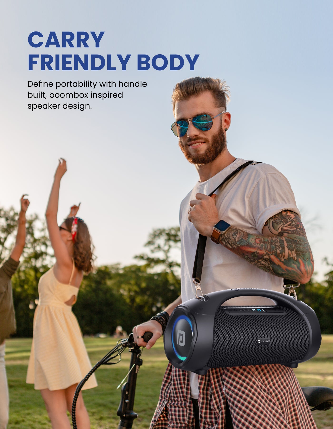Carry friendly portronics grab 12 bluetooth speaker