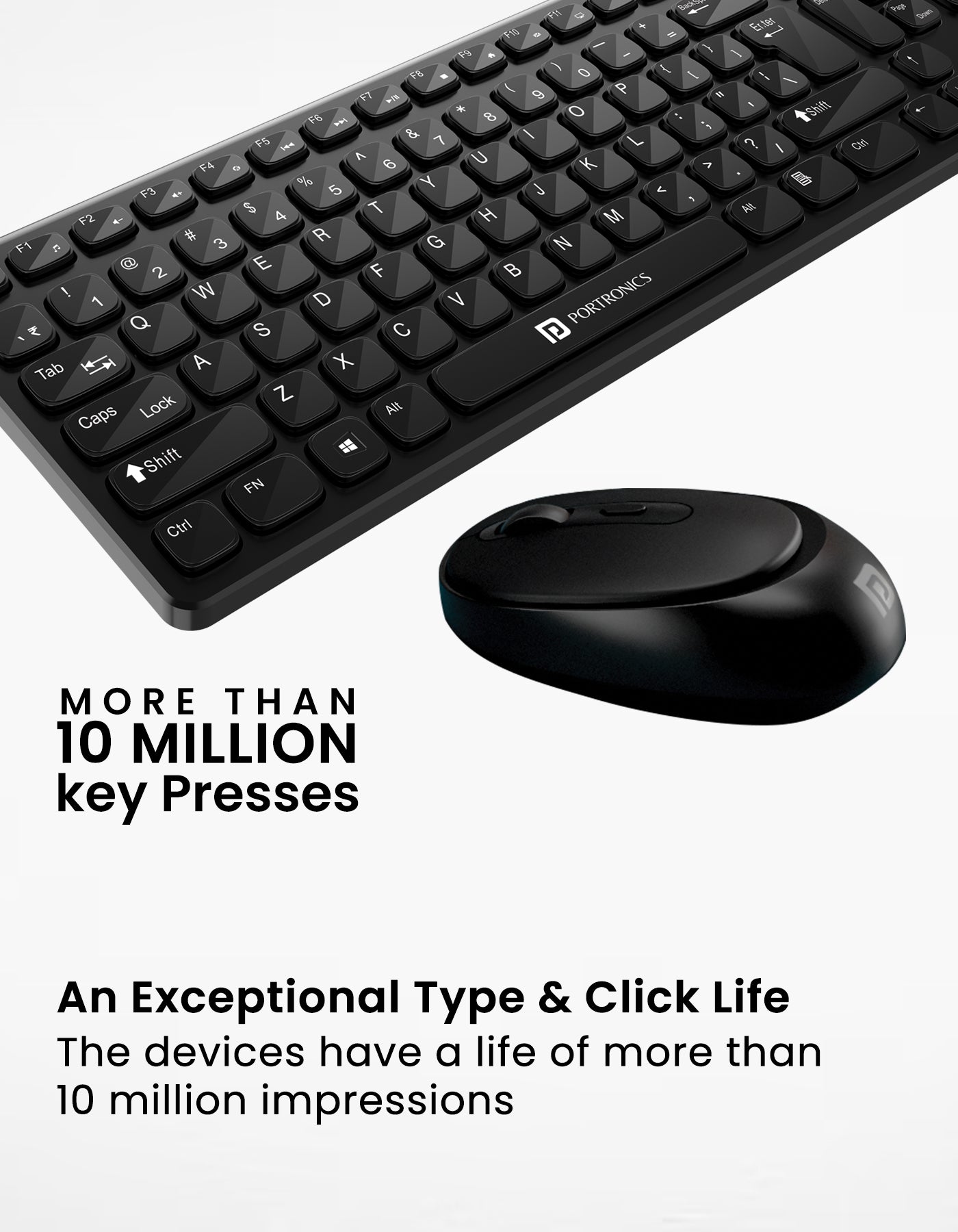 Portronics Key7  Multimedia Wireless Keyboard and  Mouse Combo