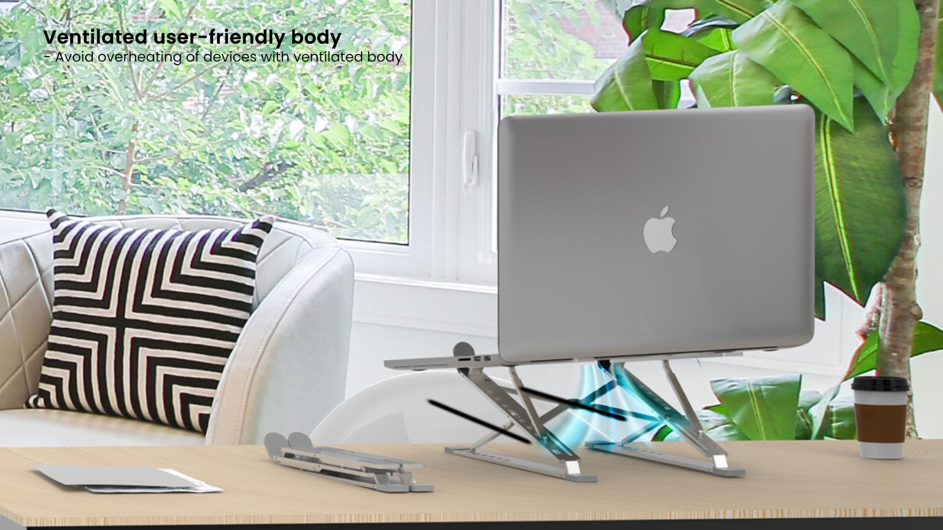 Portronics My Buddy K Pro Portable Adjustable Laptop Stand for Table