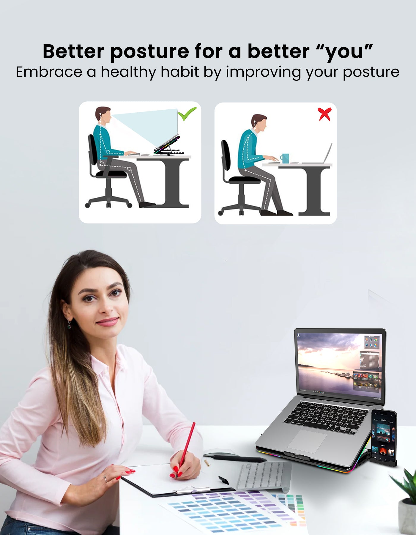 Portronics My Buddy Air Cooling Pad: Portable & Adjustable Laptop/tablet Stand with anti skid pad and handles