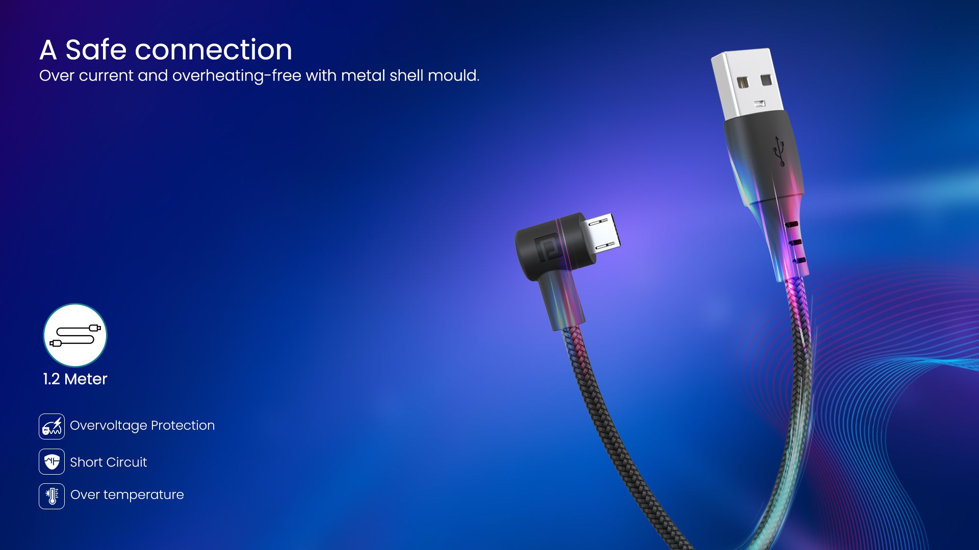 Portronics Konnect HD Micro USB to micro cable with 3.0 A output