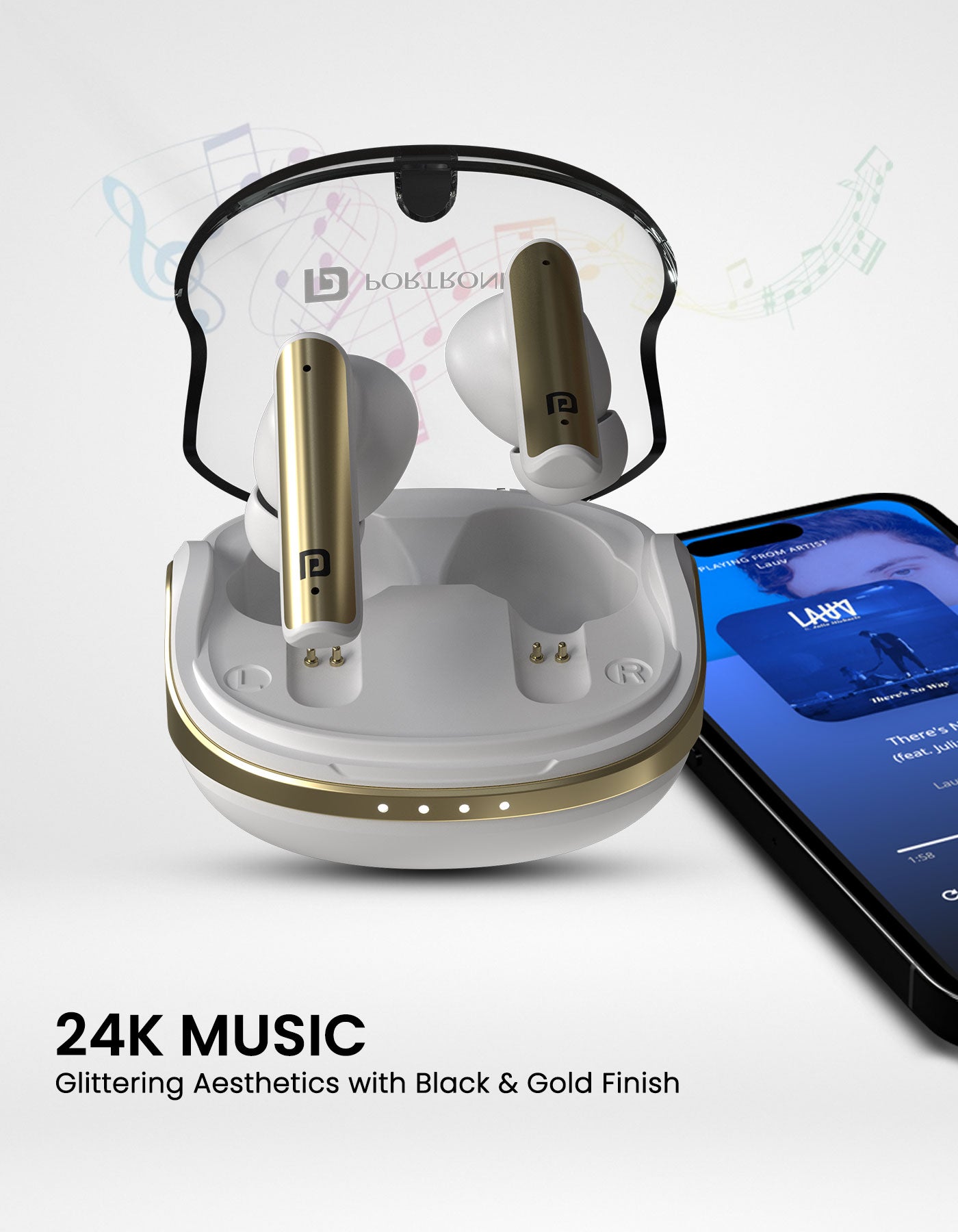 Booming bass wireless earbuds from portronics at best price