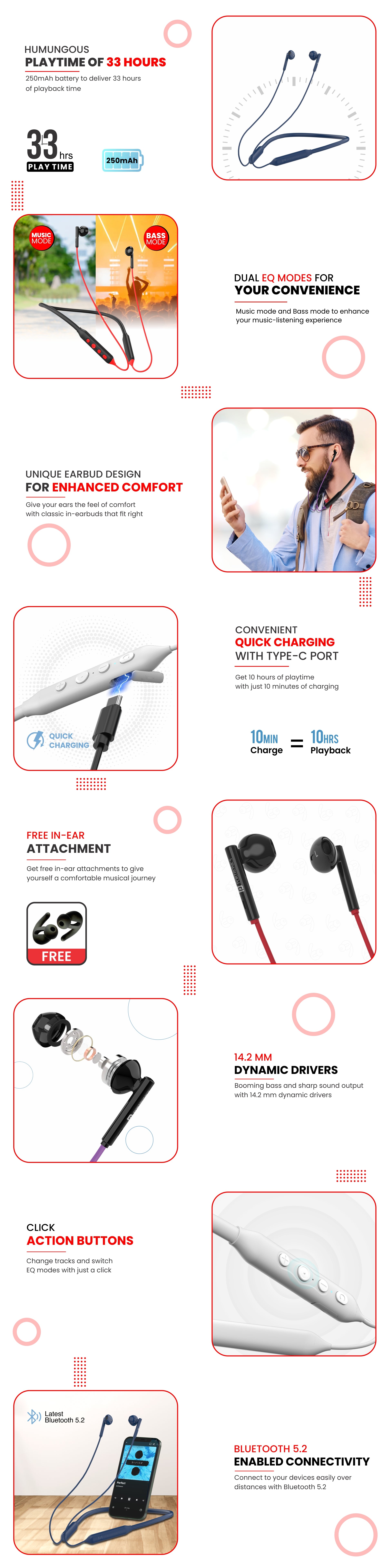 Portronics Harmonics Z5 Bluetooth neckband earphones neckband bluetooth earphone with 250mah battery and bluetooth fast connectivity