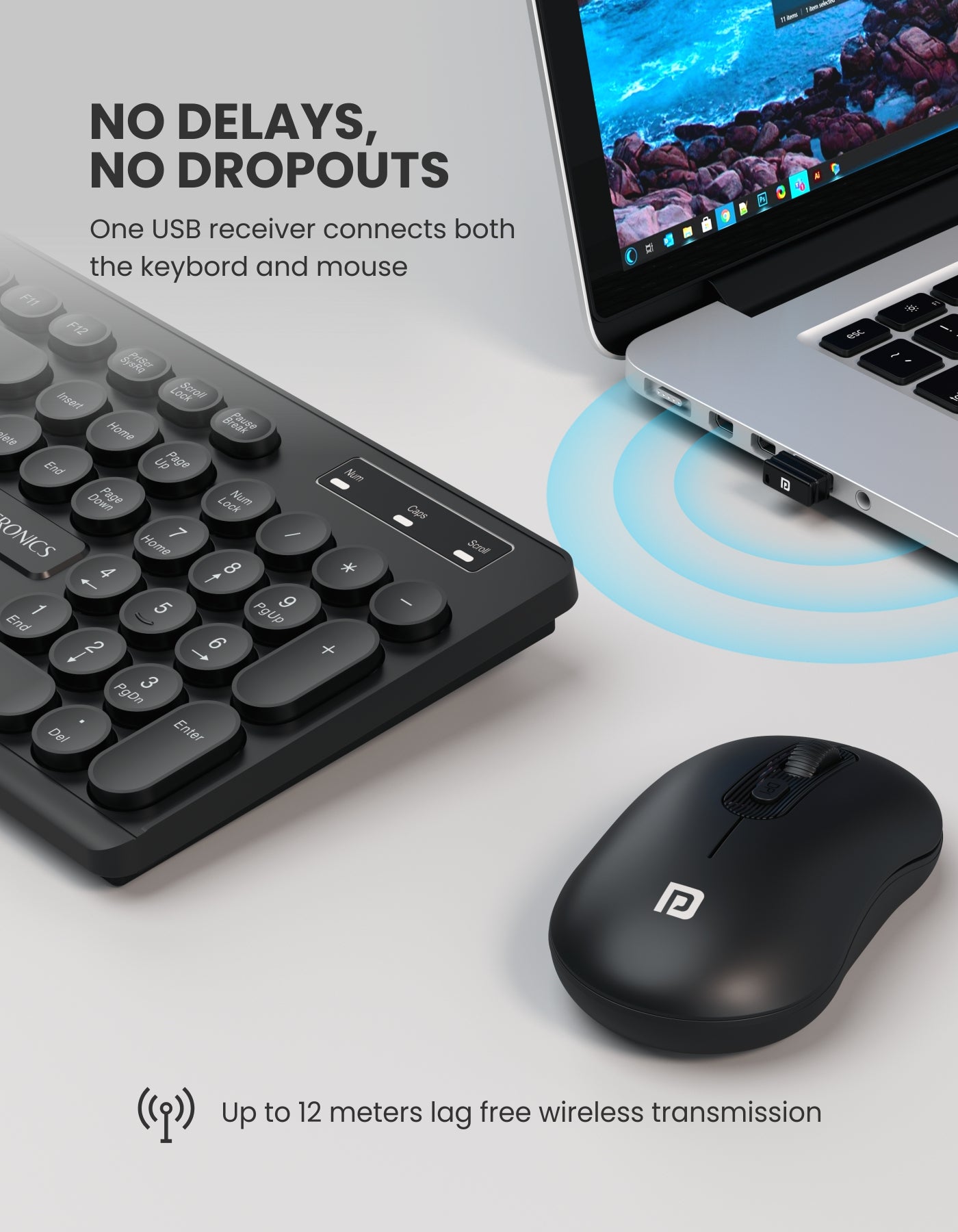 Portronics Key6  Wireless Mouse and Keyboard compact in size|  Wireless keyboard for desktop at online