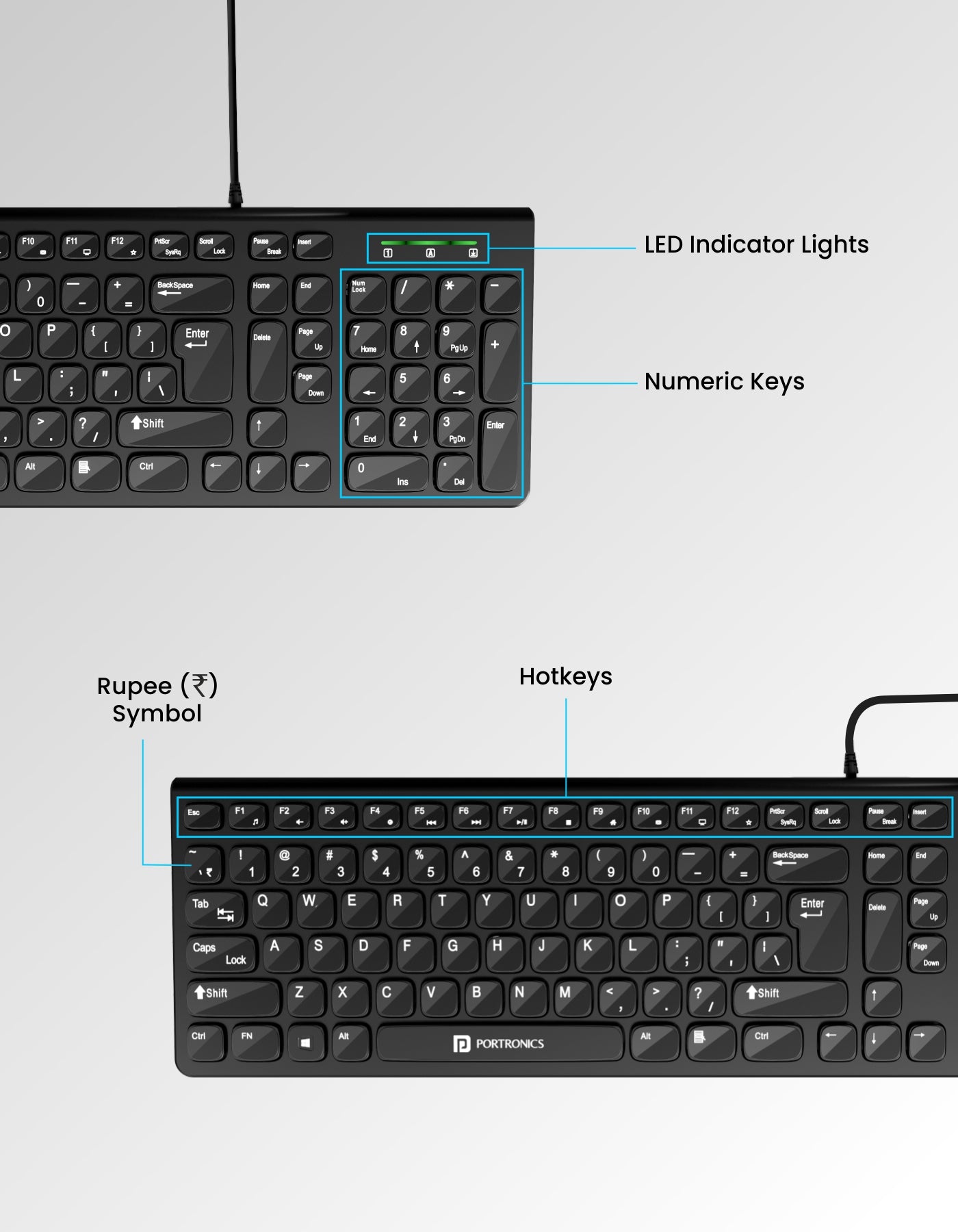 Portronics Ki-Pad 2 wired gaming mini keyboard for laptop