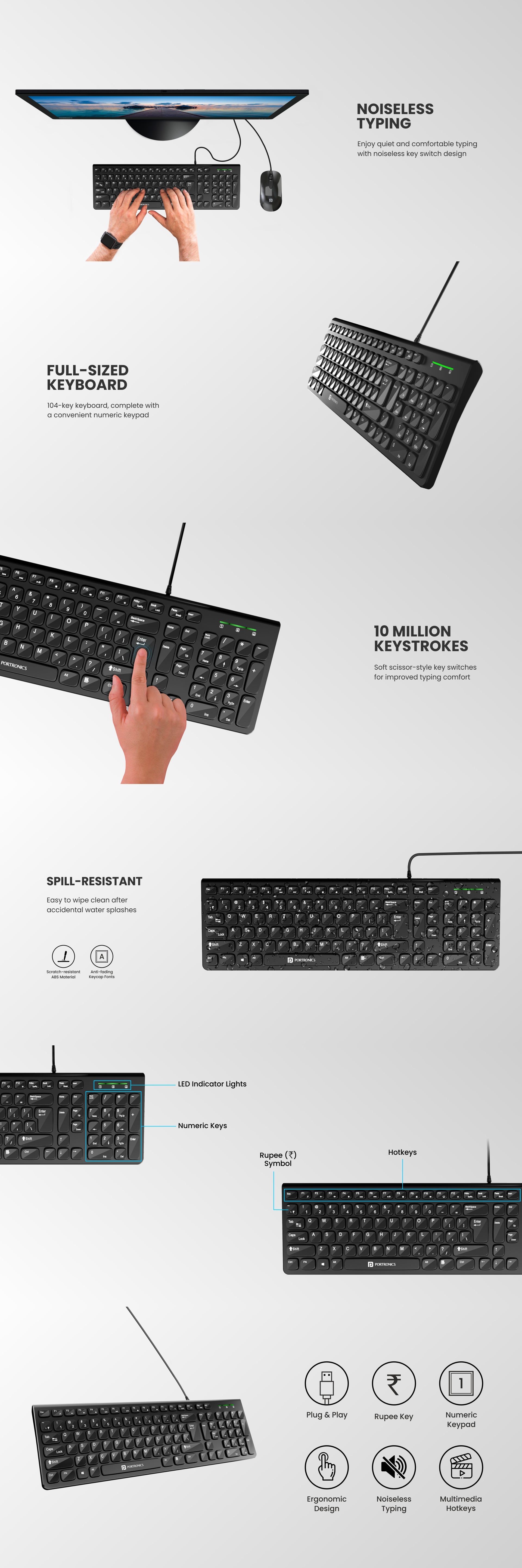 Portronics Ki-Pad 2 wired gaming keyboard