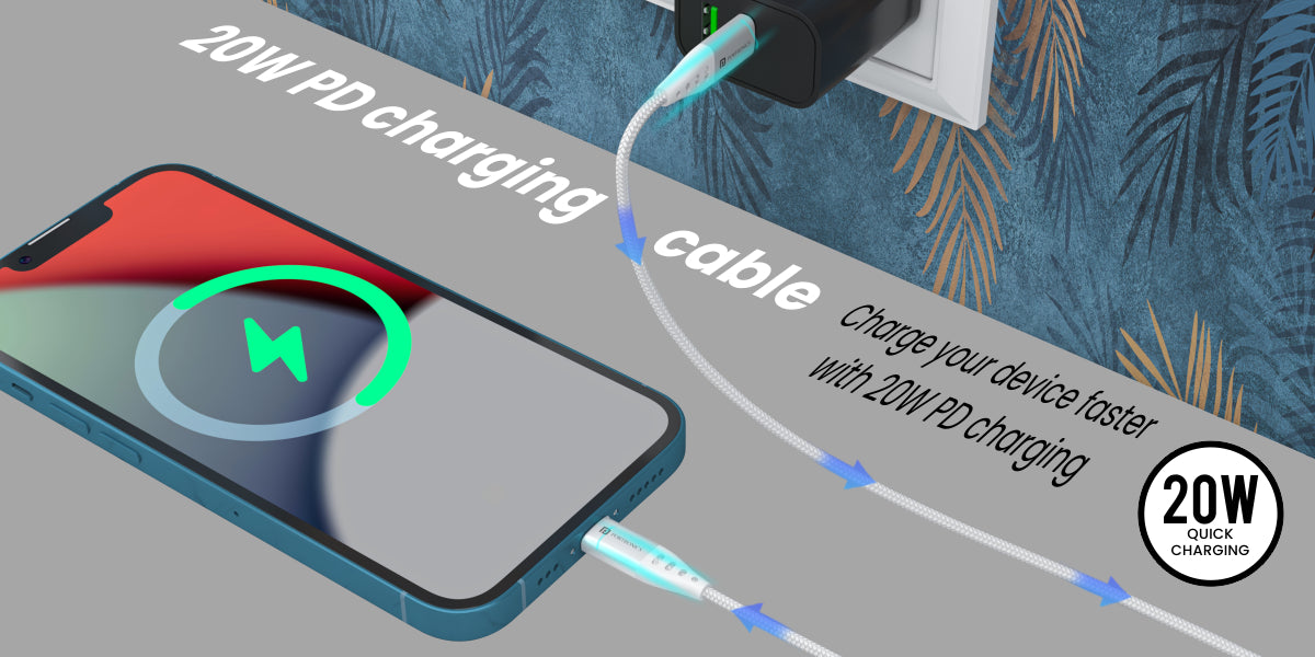 Iphone is charged by portronics konnect L1 Type-C to 8-pin