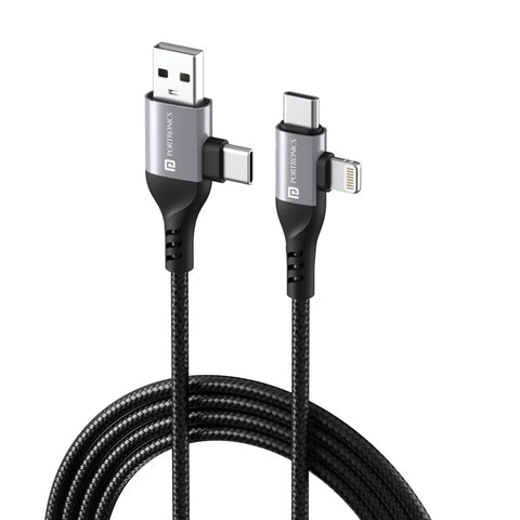 Konnect 4 in 1 tangle free charing cable