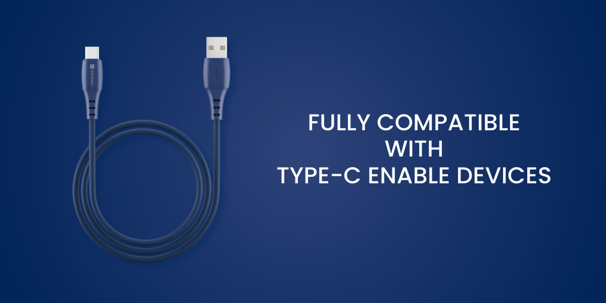 Portronics Konnect A 1M Type C USB cable with 3.0A output