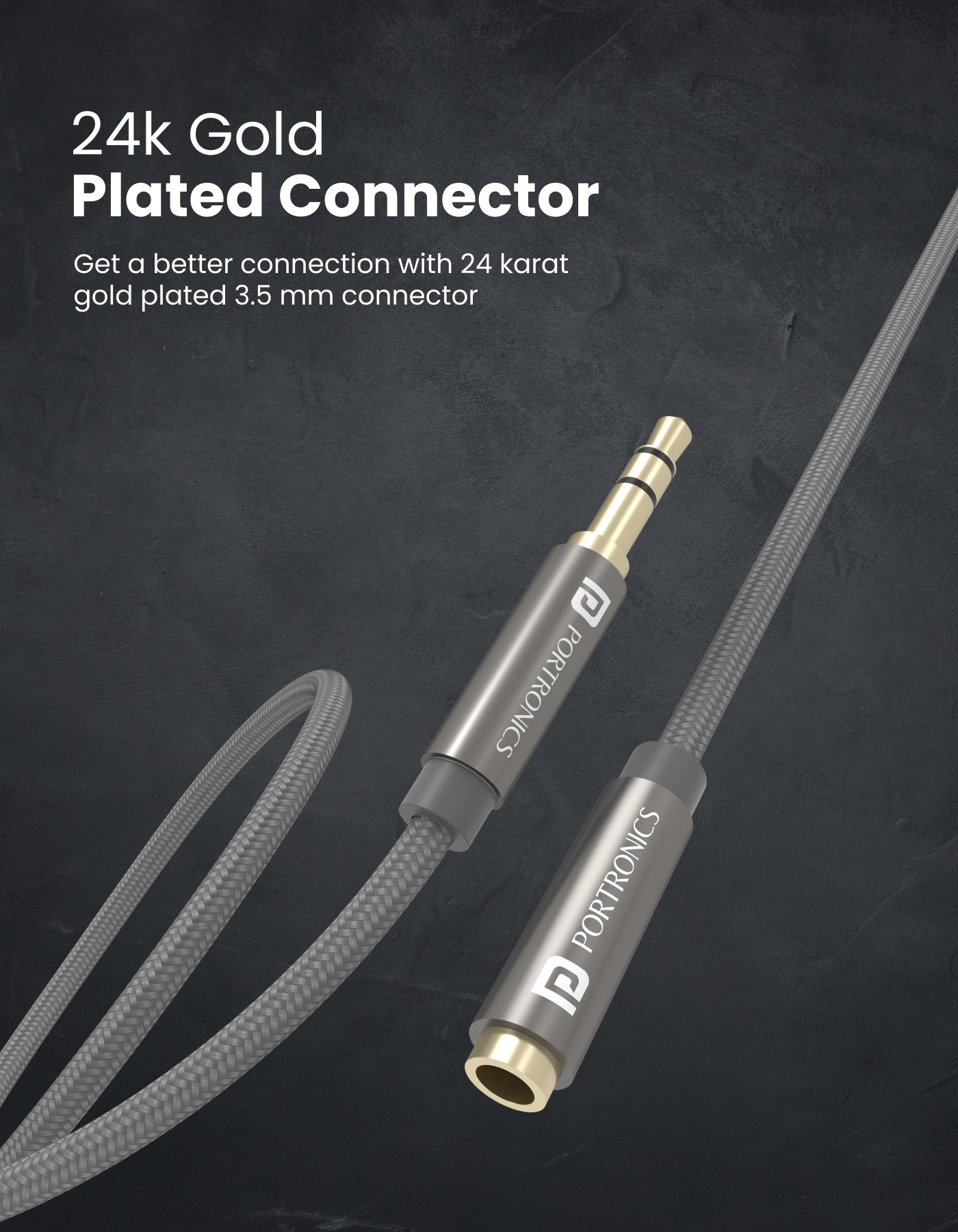 Portronics KONNECT AUX 8 High Quality 3.5mm AUX Cable connect with all speakers