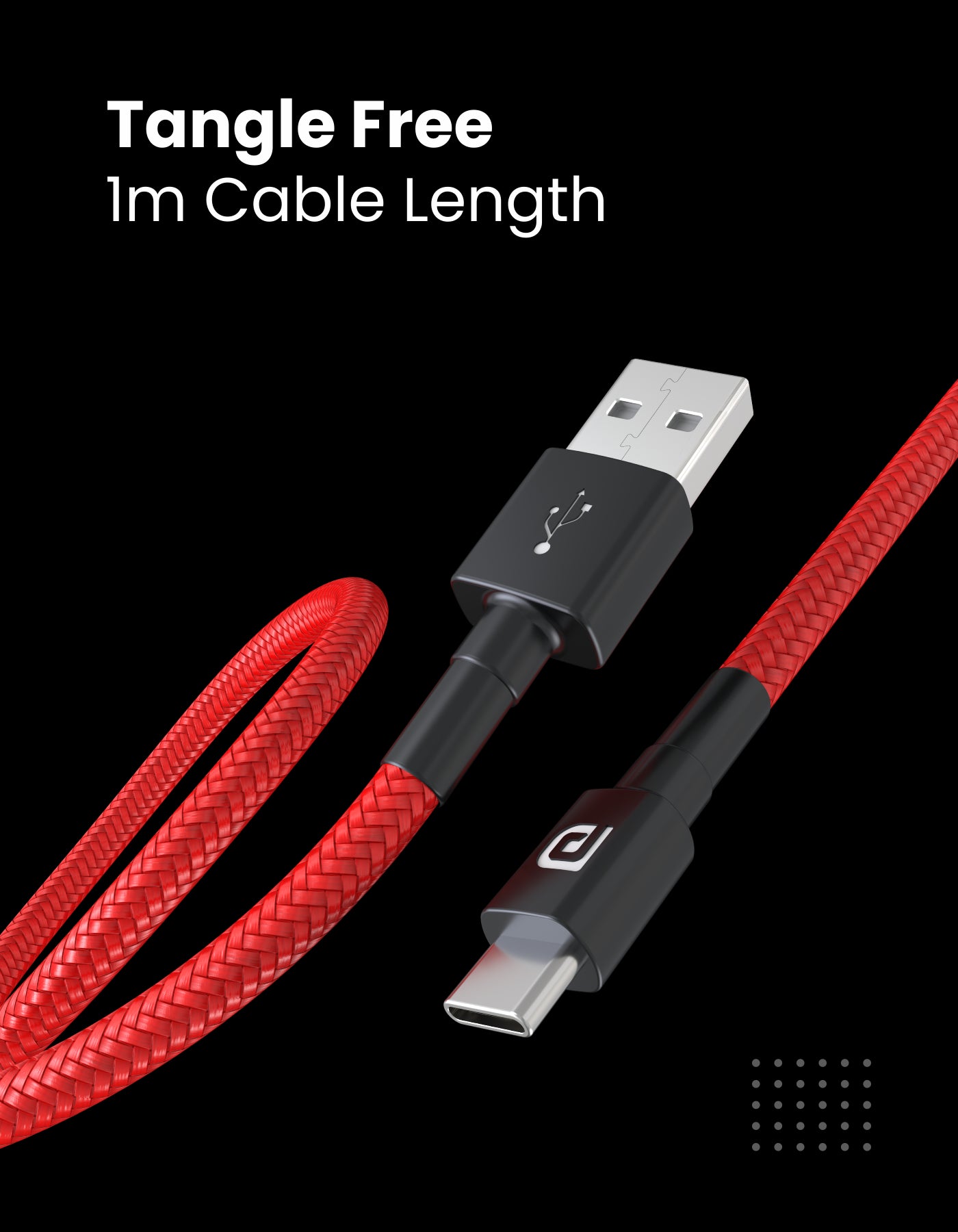 Portronics Konnect B Micro USB Nylon Quick Charging Cable 1meter long