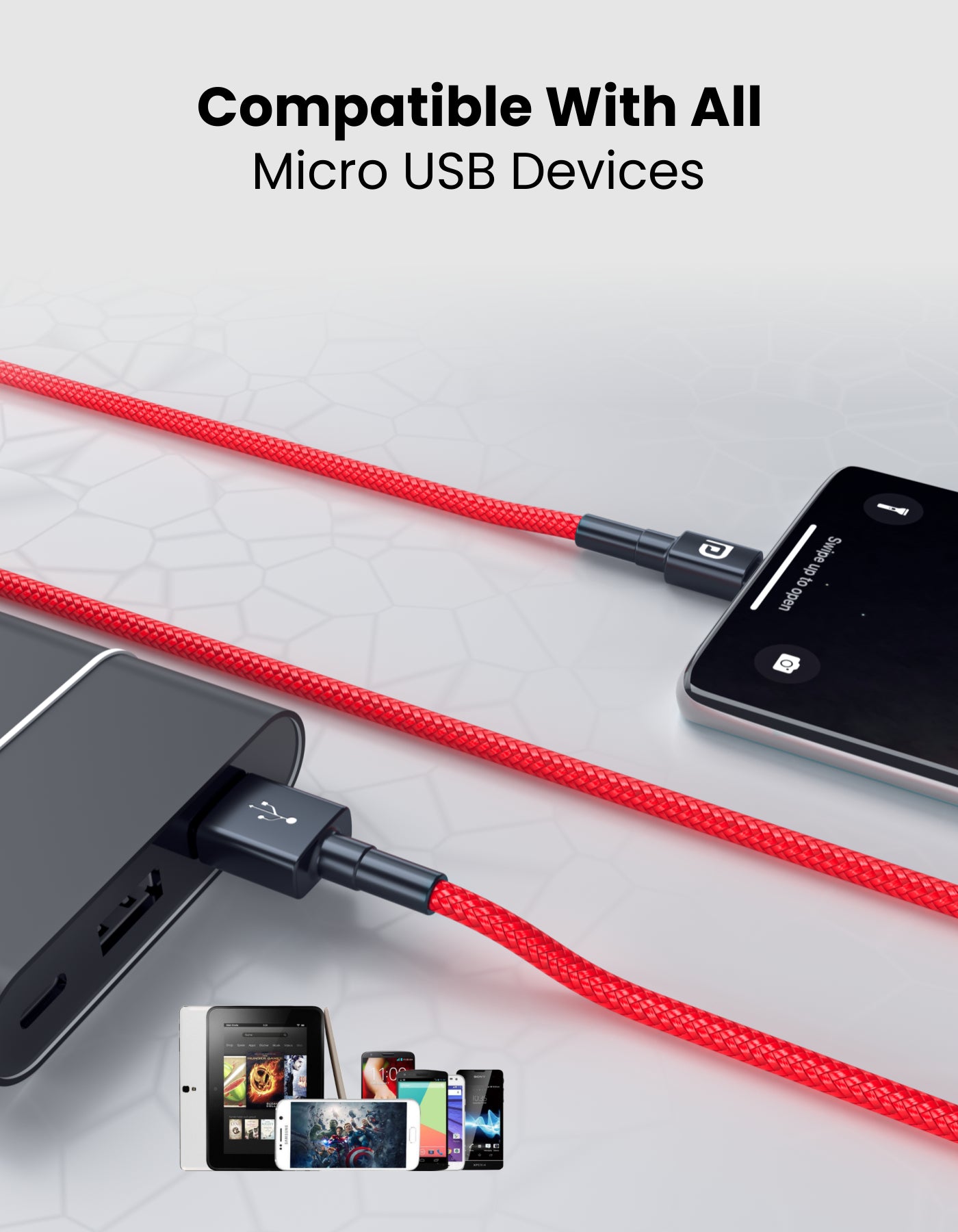 Portronics Konnect B Micro USB Nylon Quick Charging Cable