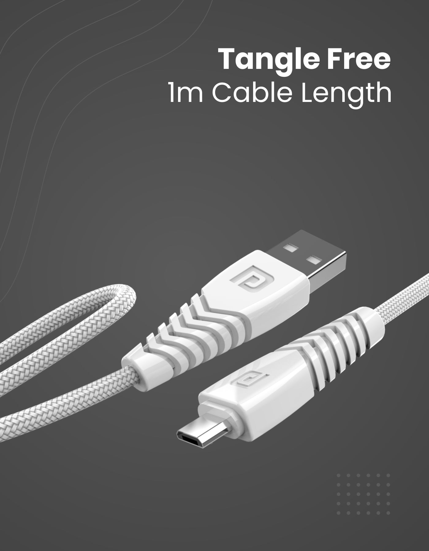 Portronics Konnect B Micro USB Nylon Quick Charging Cable 1meter long