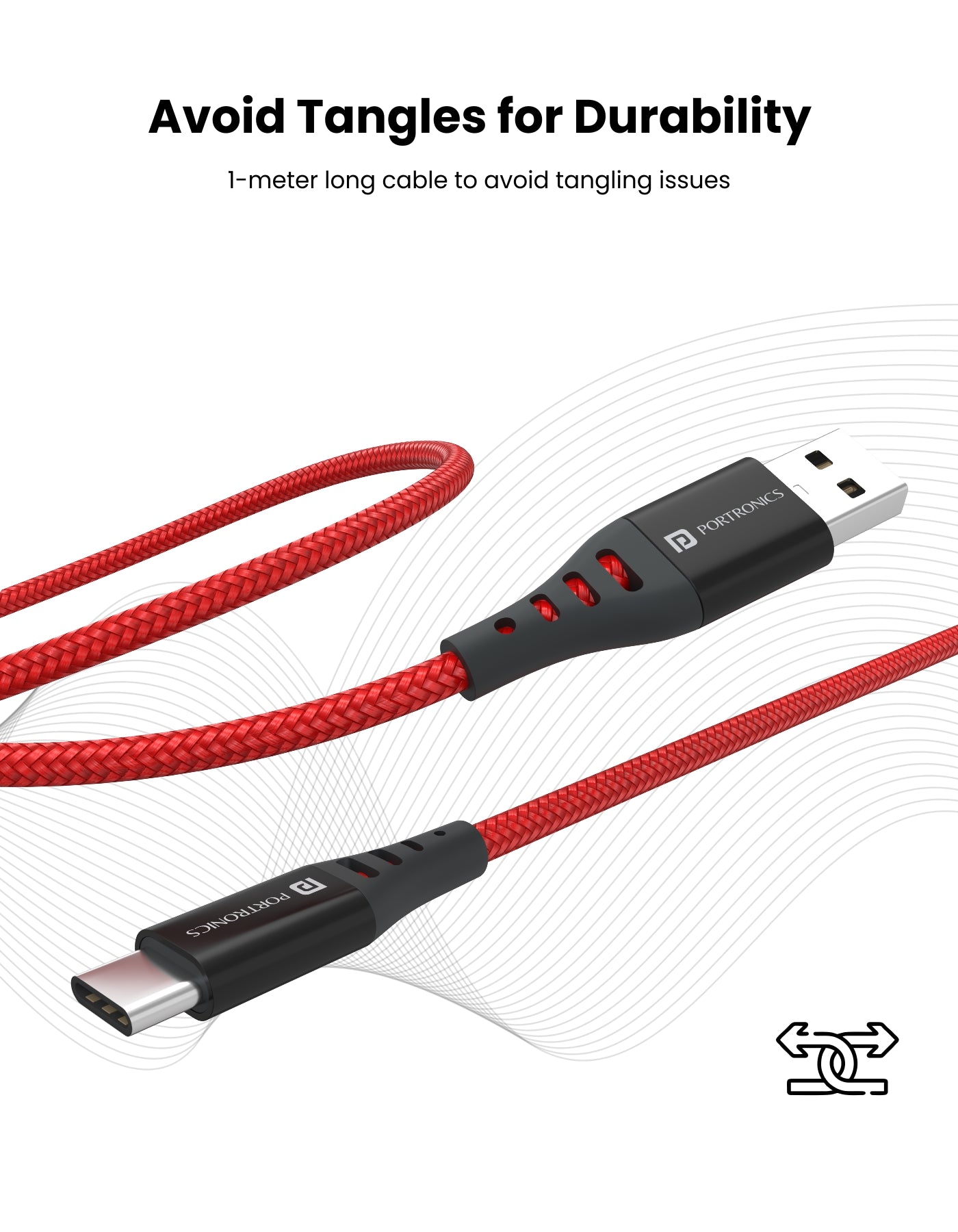 Portronics Konnect Dash 2 65w fast charging cable| type c charging cable