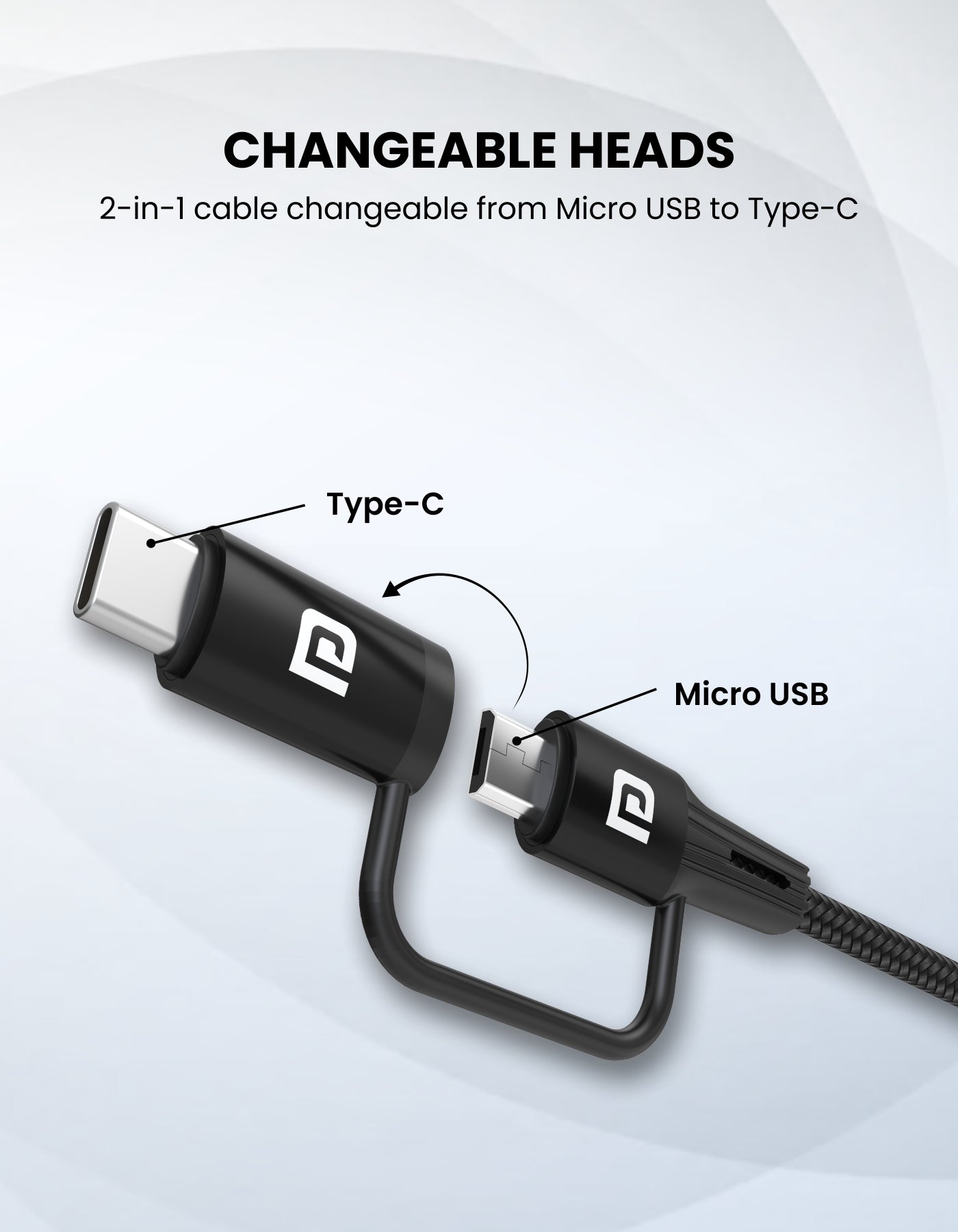 Portronics Konnect J7 Dual headed Cable Micro and Type C Cable